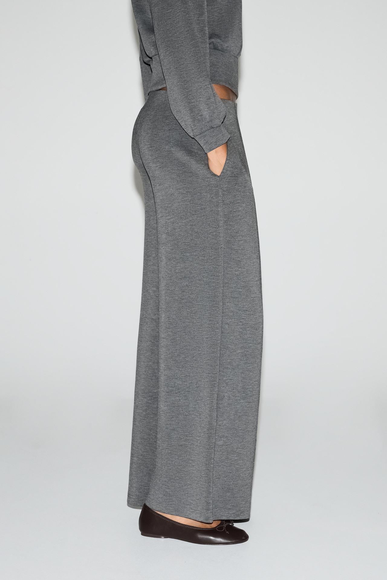 Wide-leg trousers with vertical seams — ANTHRACITE GREY
