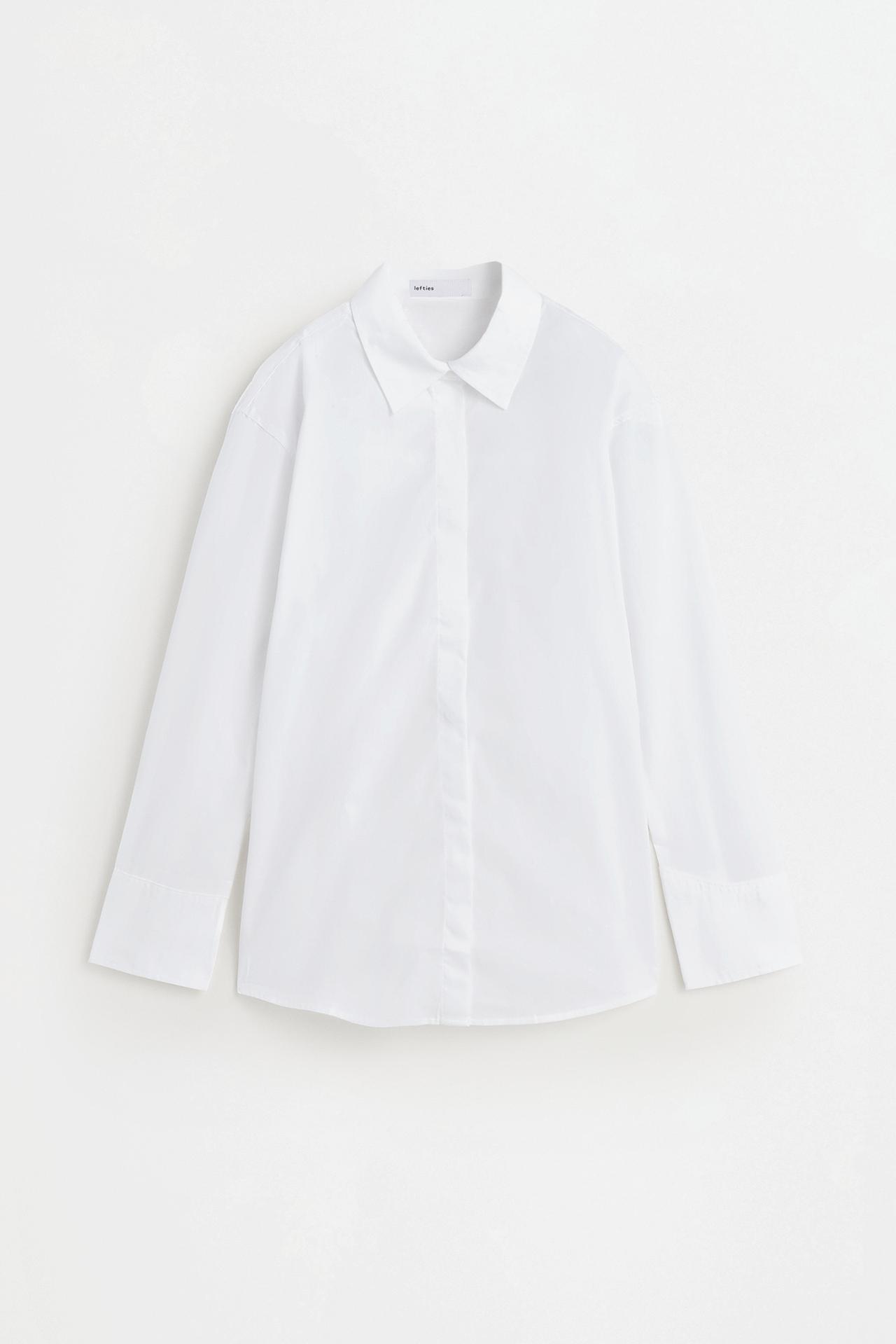 Basic striped poplin shirt — WHITE