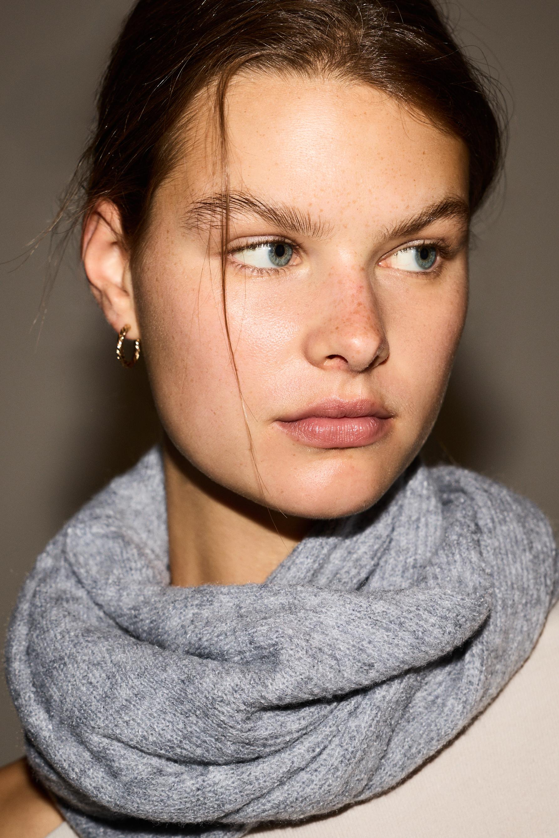 Solid double snood — GREY MARL
