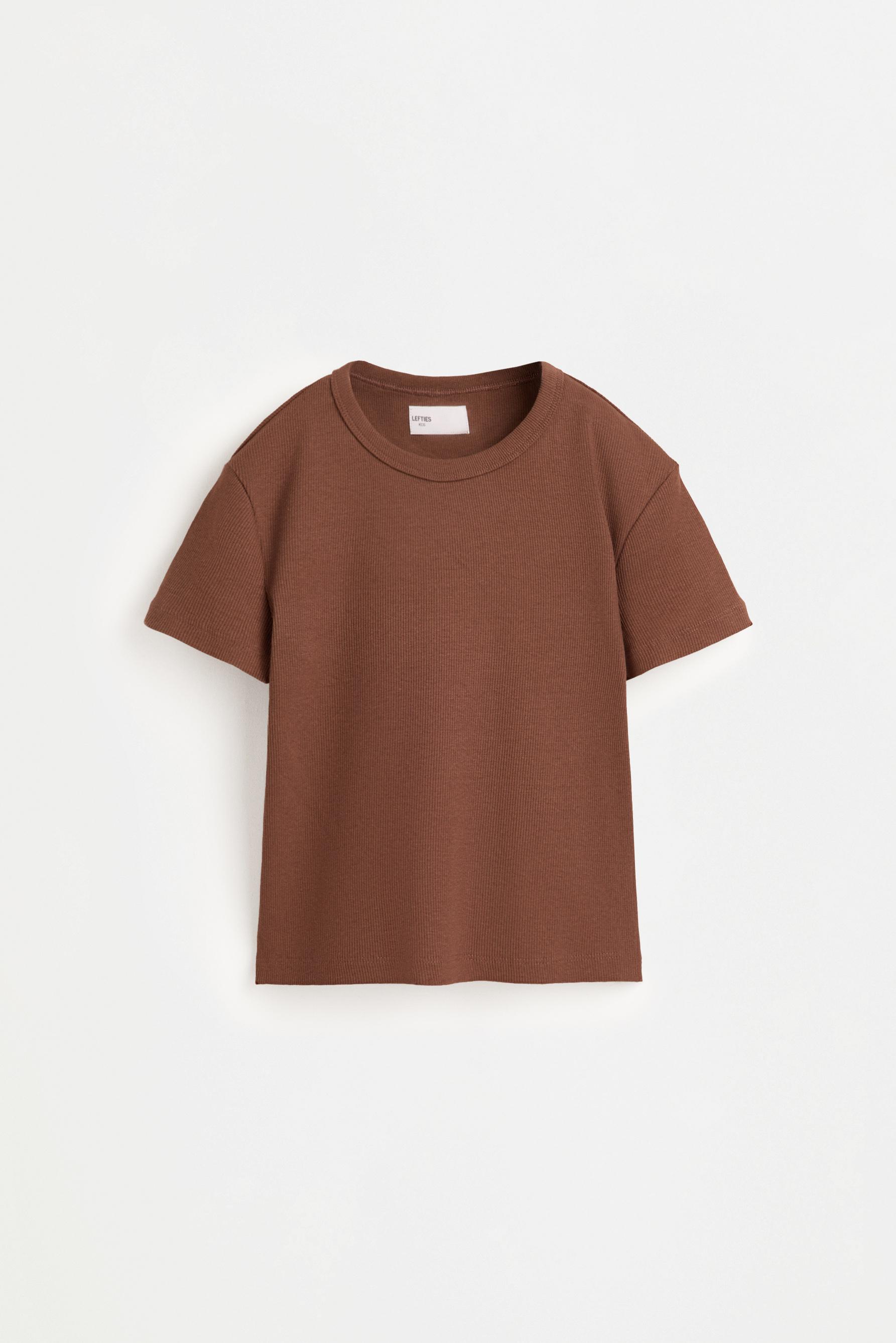 Ribbed T-shirt and trousers set — CHOCOLATE
