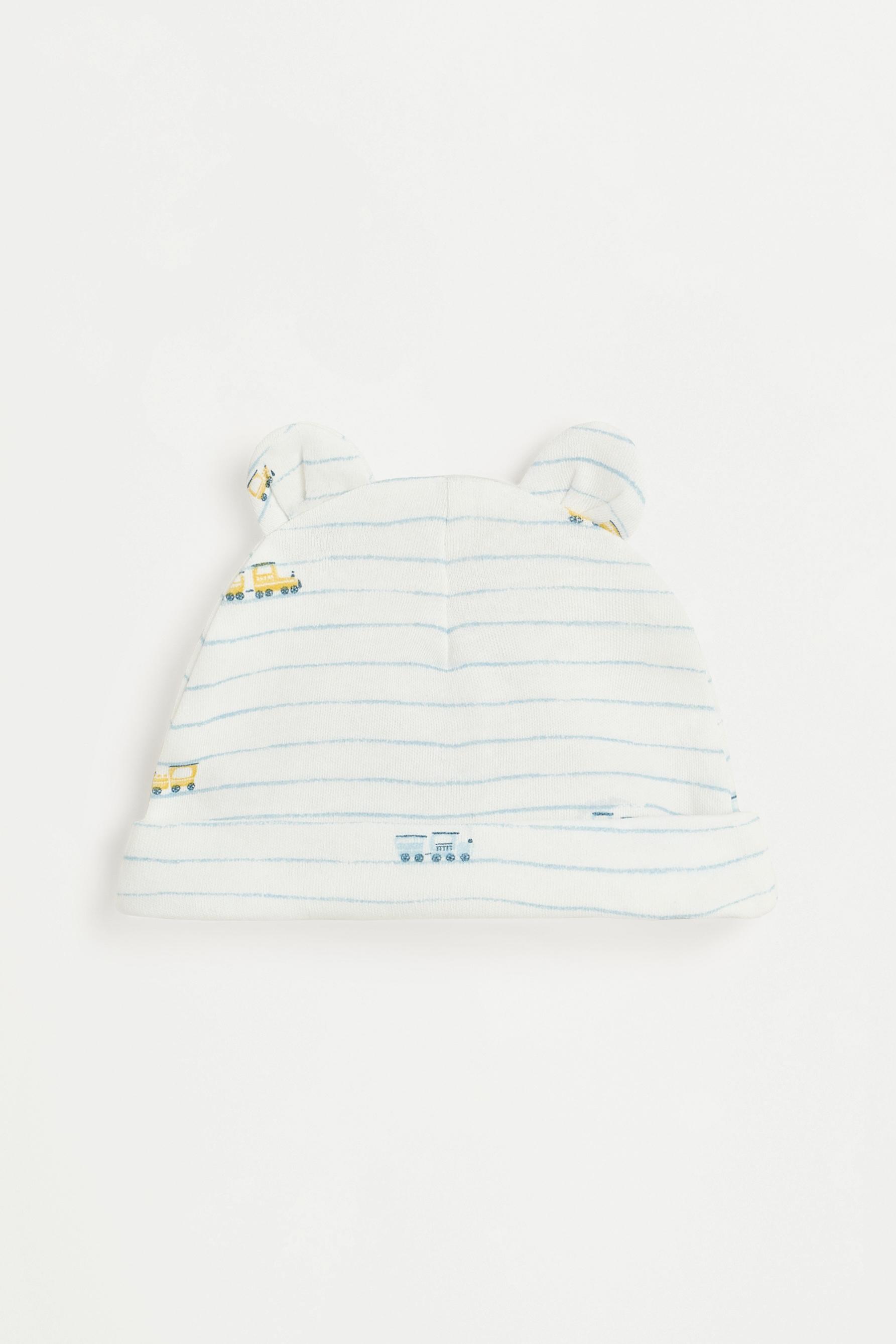 Interlock bodysuit, footed leggings and hat set — ECRU