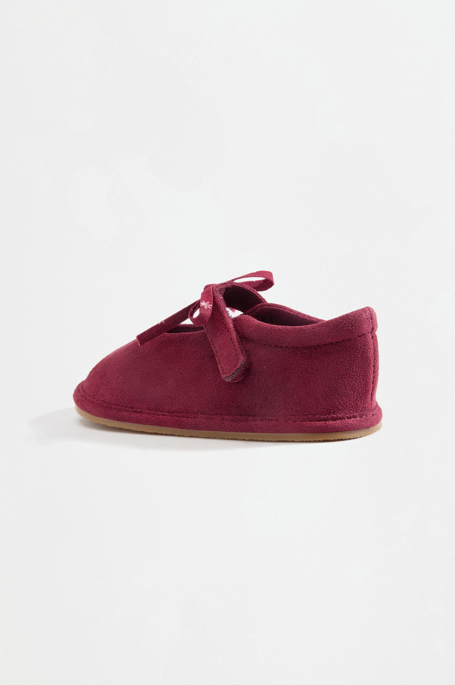 Barefoot ballet flats with bow detail — BURGUNDY