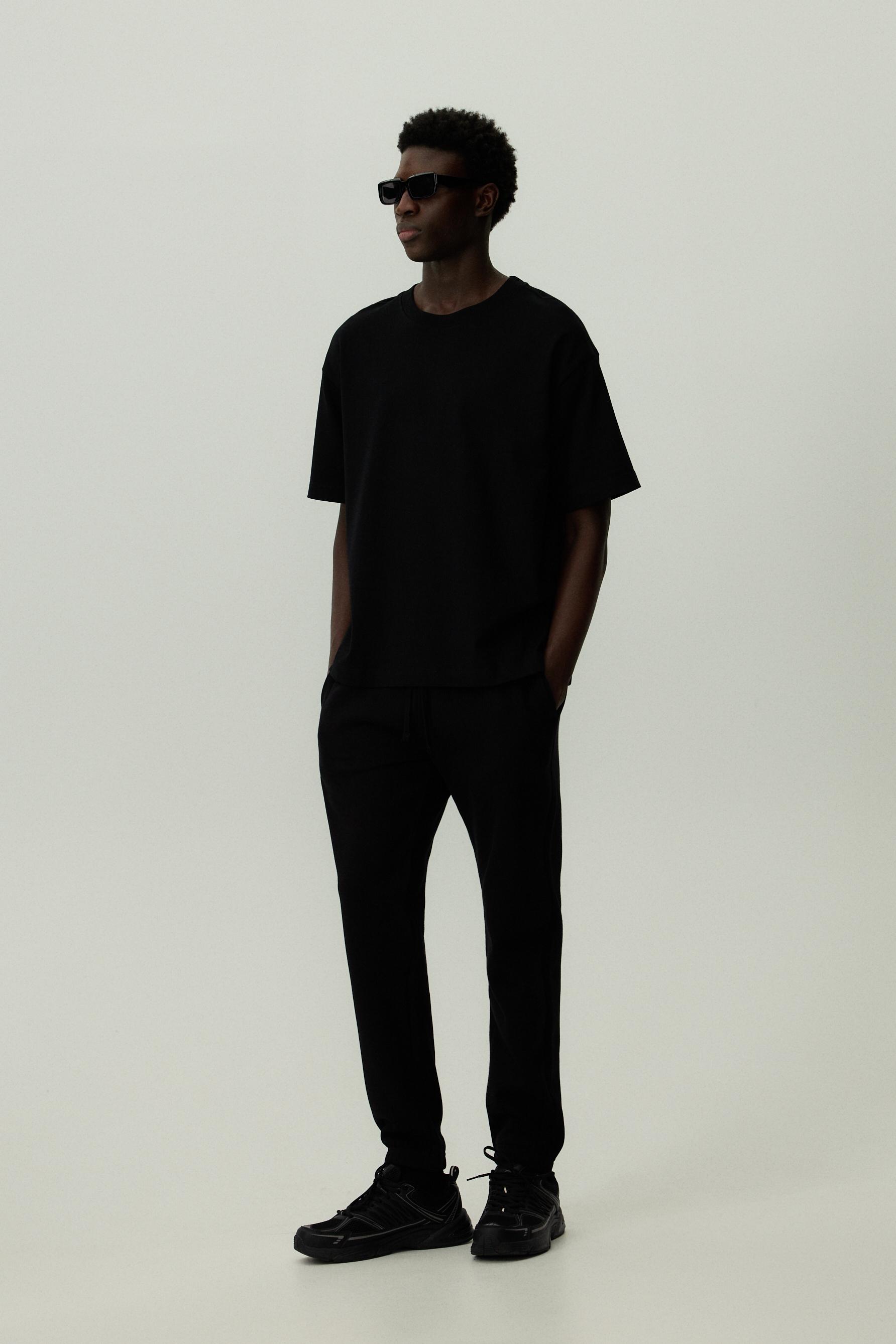 Slim fit tracksuit bottoms — BLACK