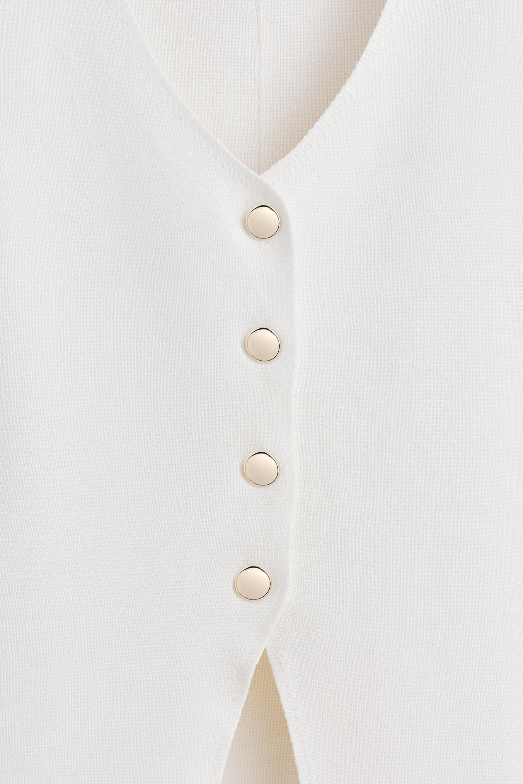 Basic knit vest — WHITE