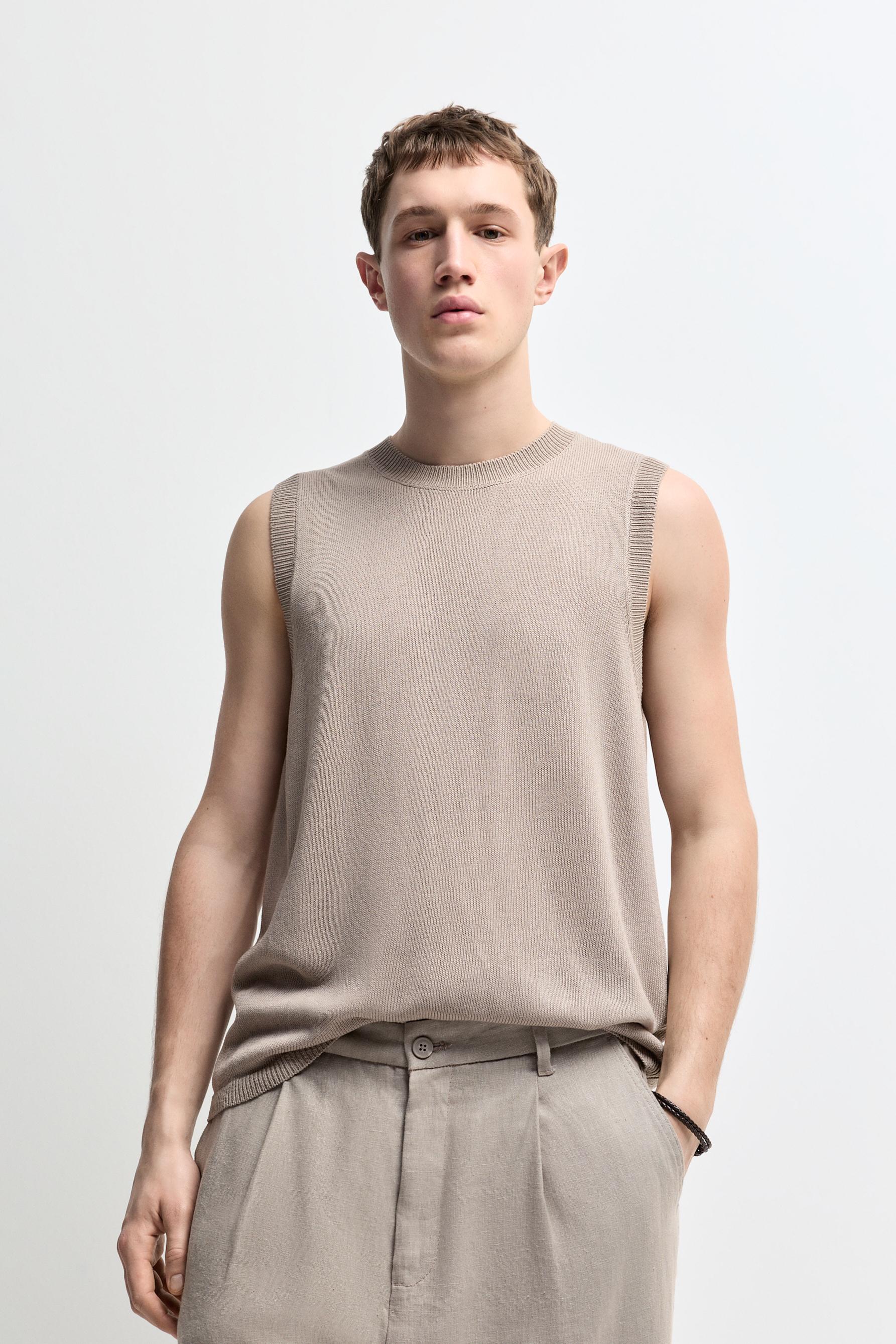 Camiseta tirantes punto con lino Lefties Edition