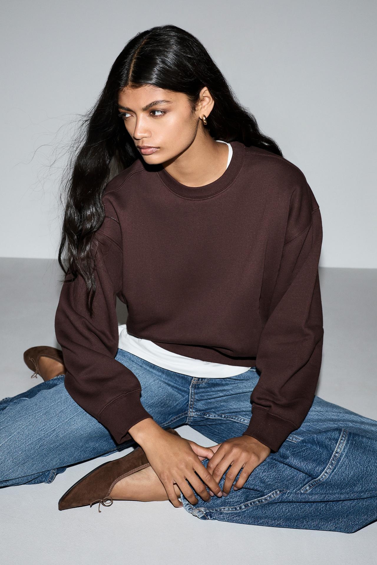Basic tracksuit sweatshirt — CHOCOLATE