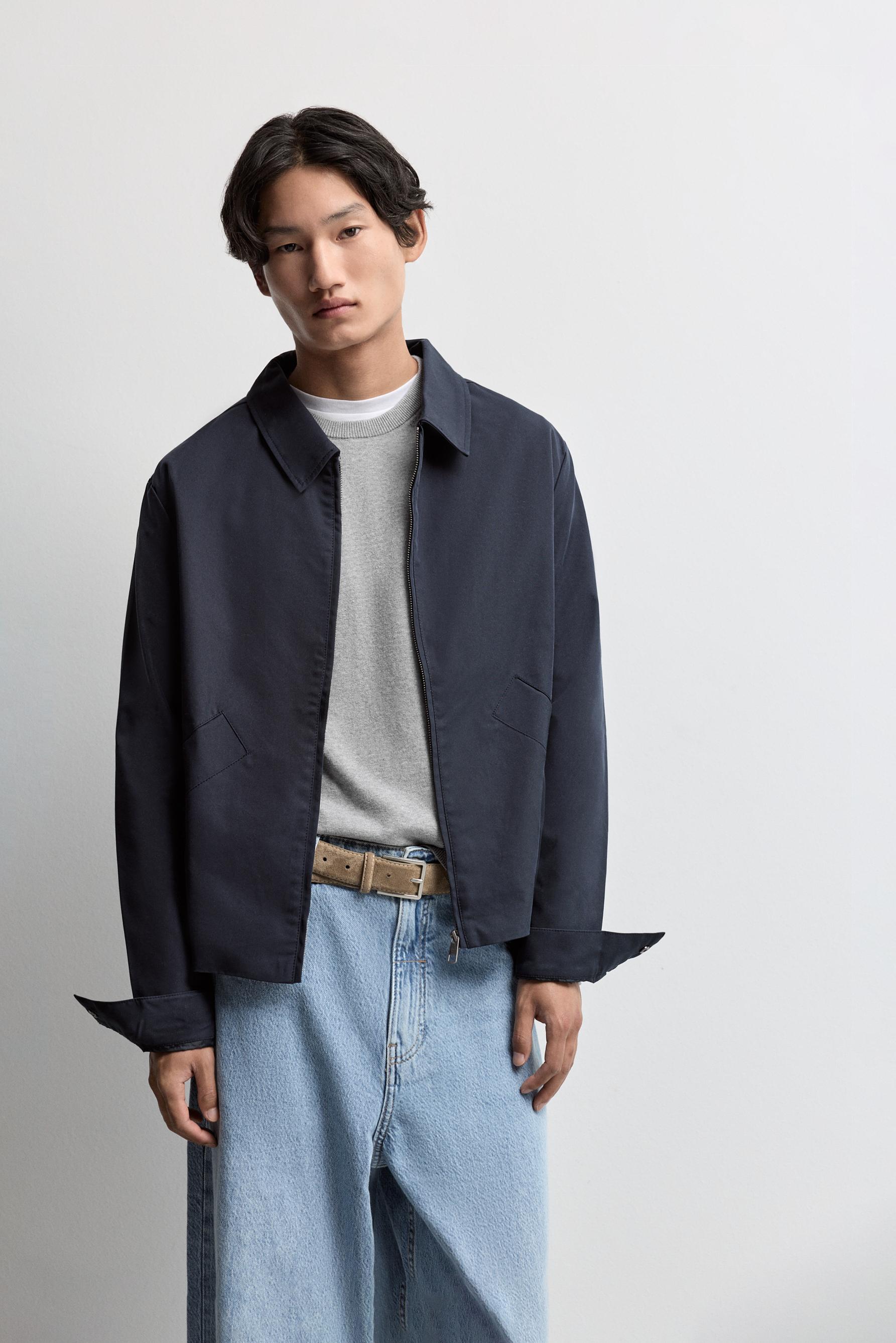 Shirt-collar jacket — NAVY