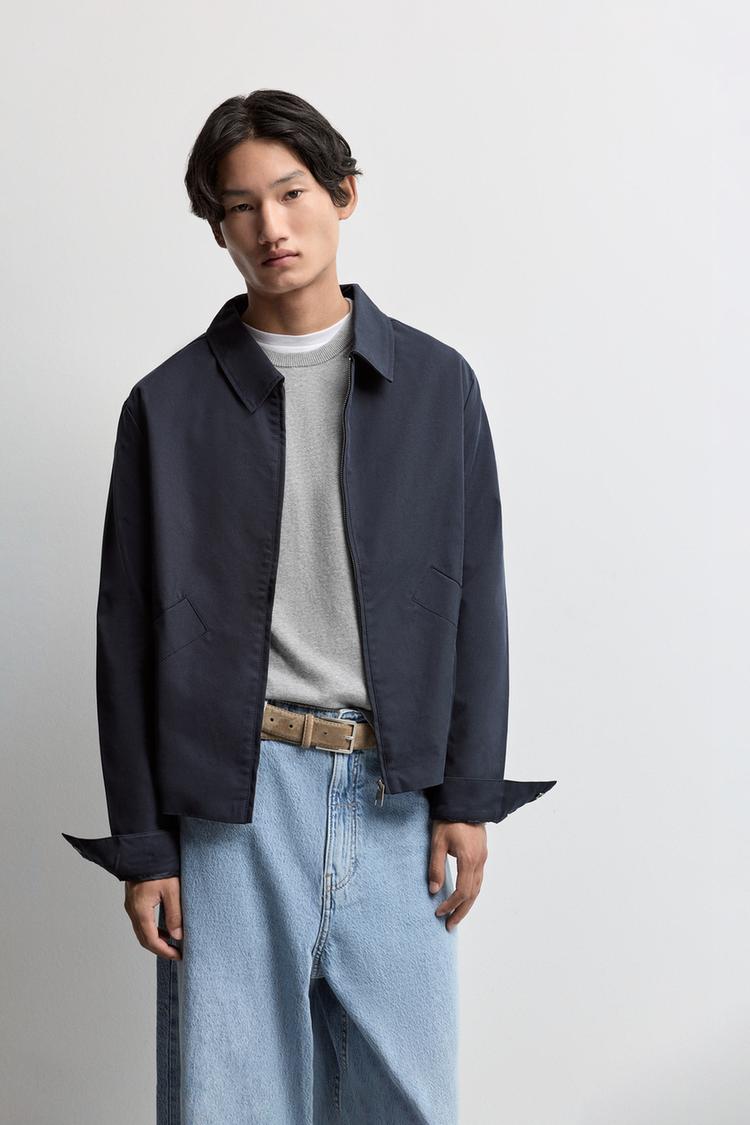 Shirt-collar jacket — NAVY
