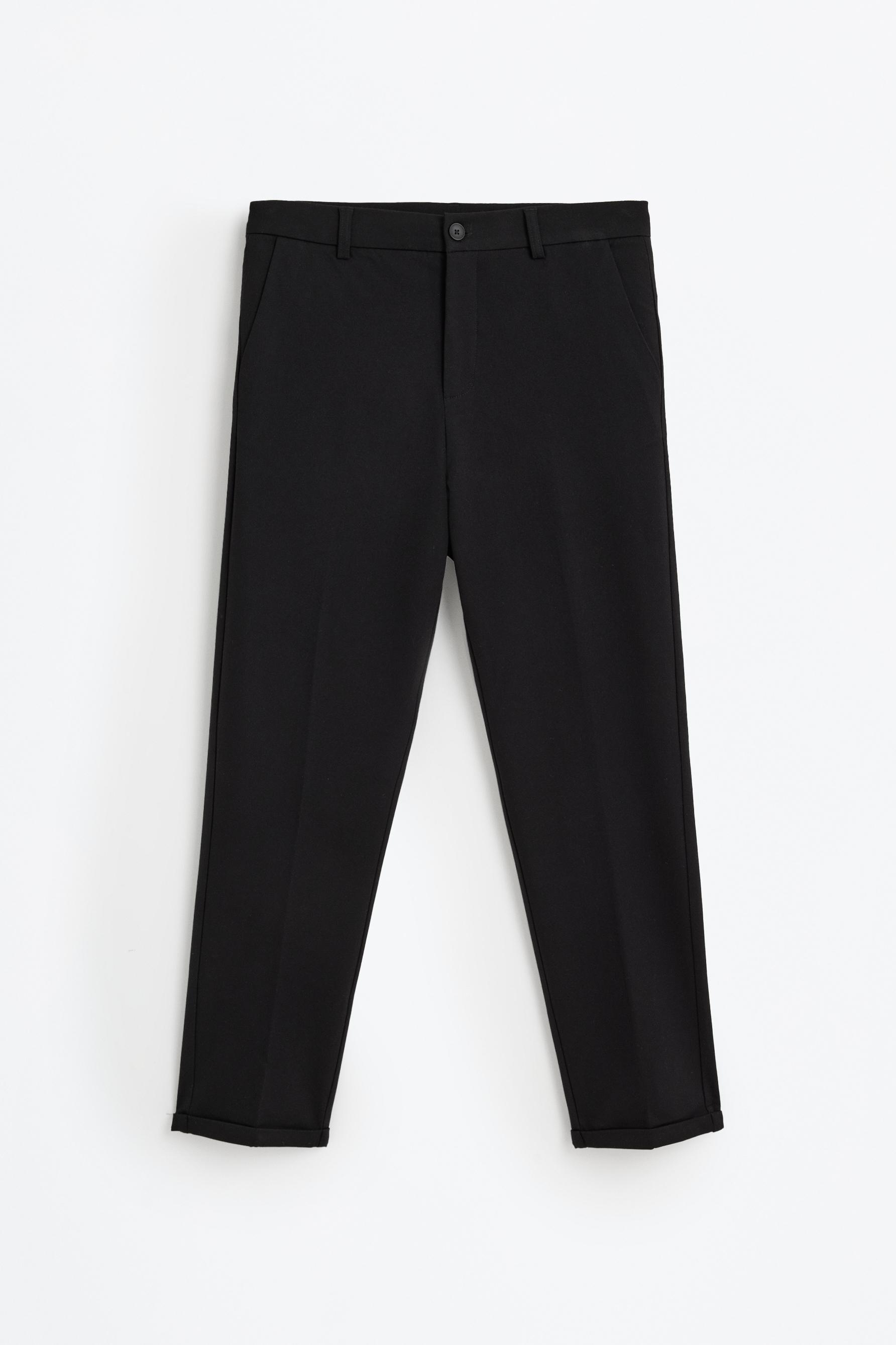 Tailored slim fit trousers — BLACK