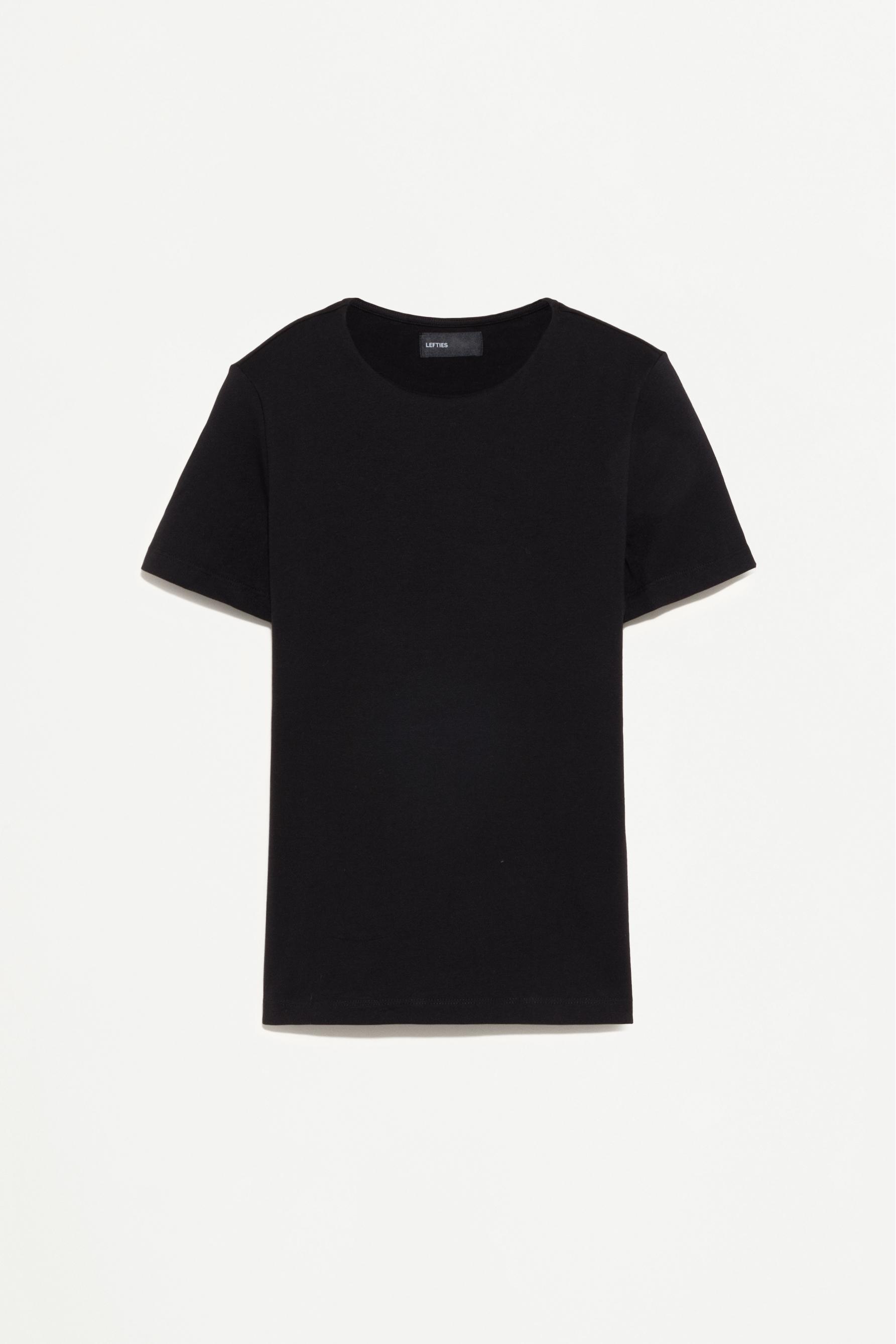 Round neck T-shirt — BLACK