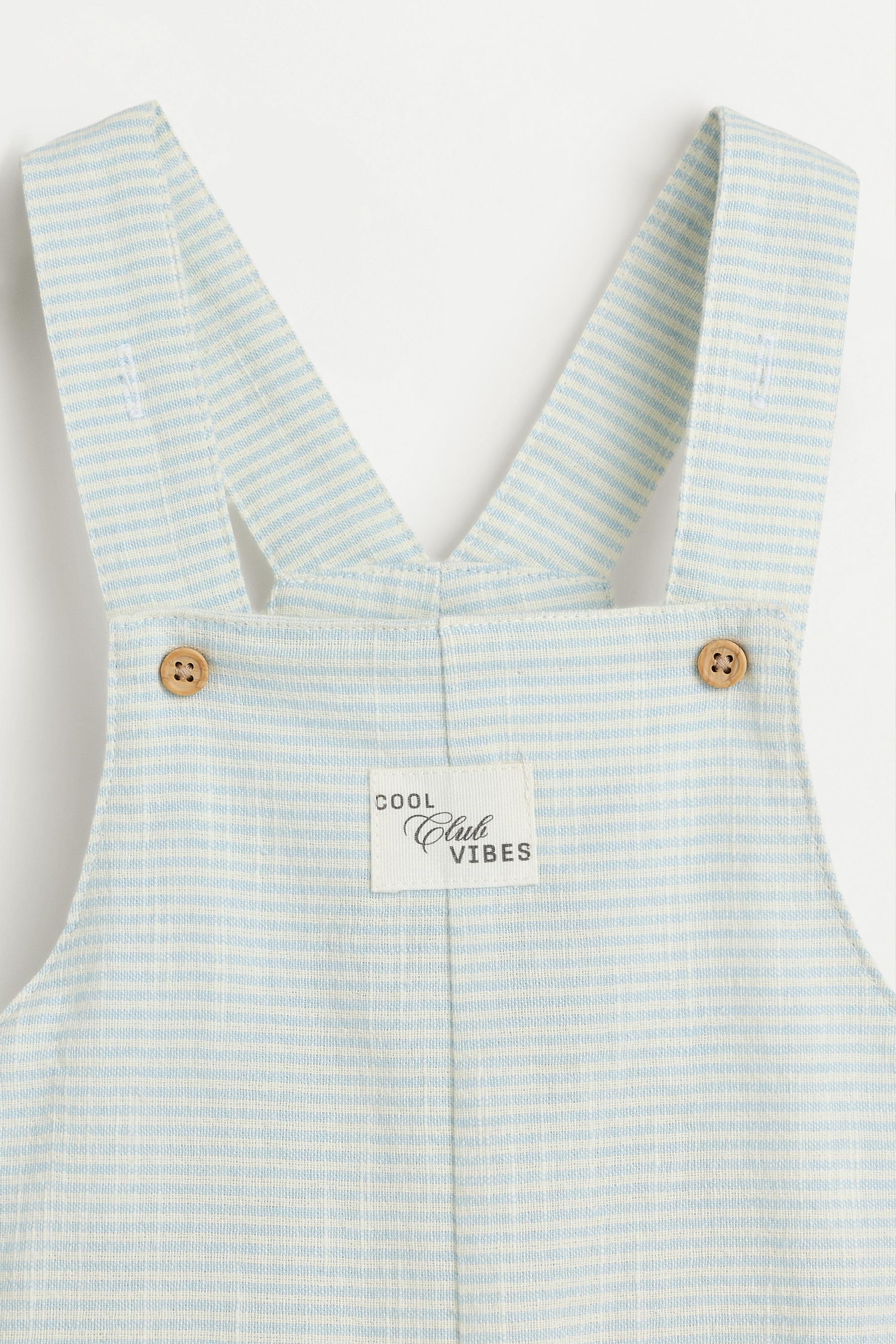 Striped short dungarees — PASTEL BLUE