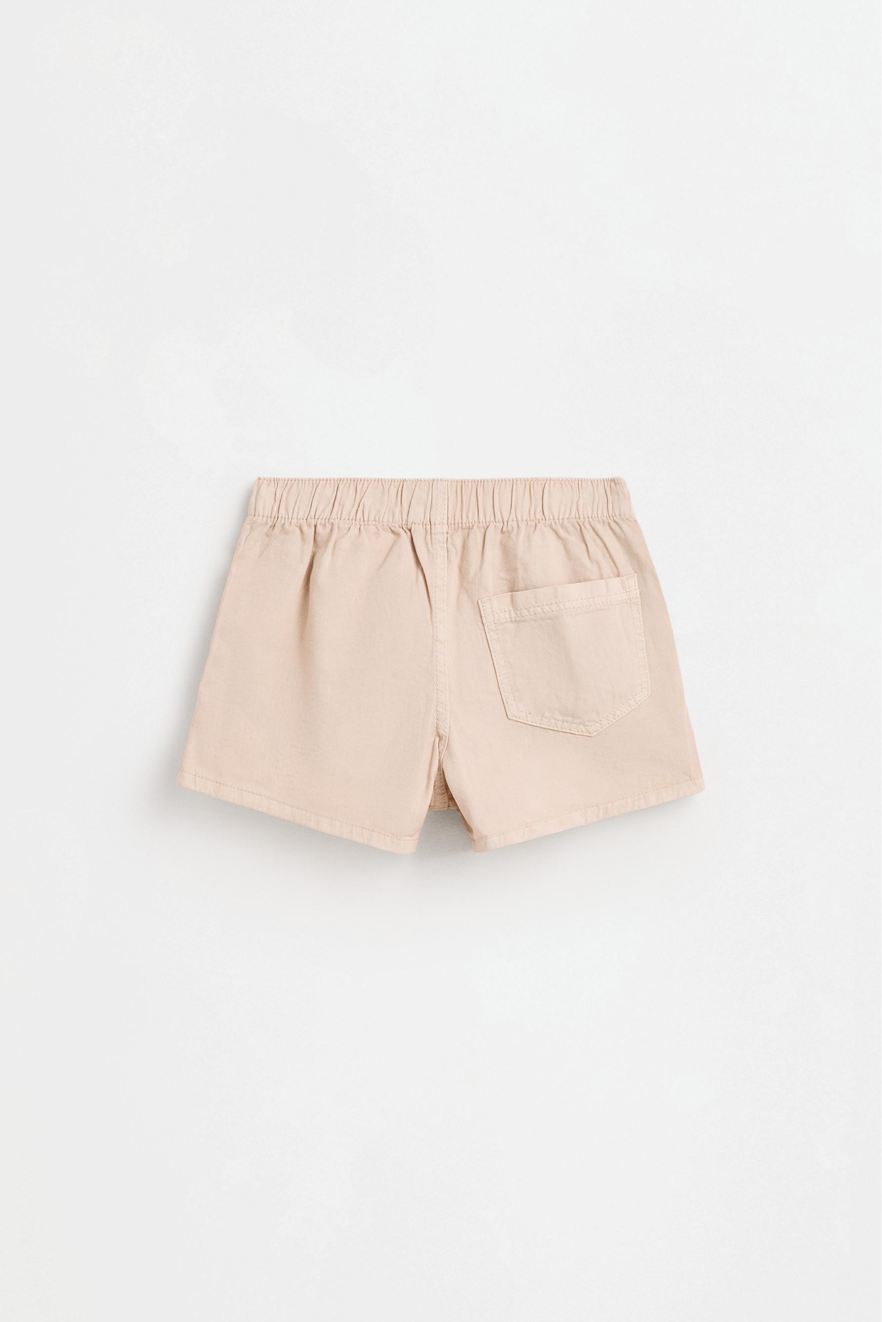 Buttoned twill shorts — BEIGE