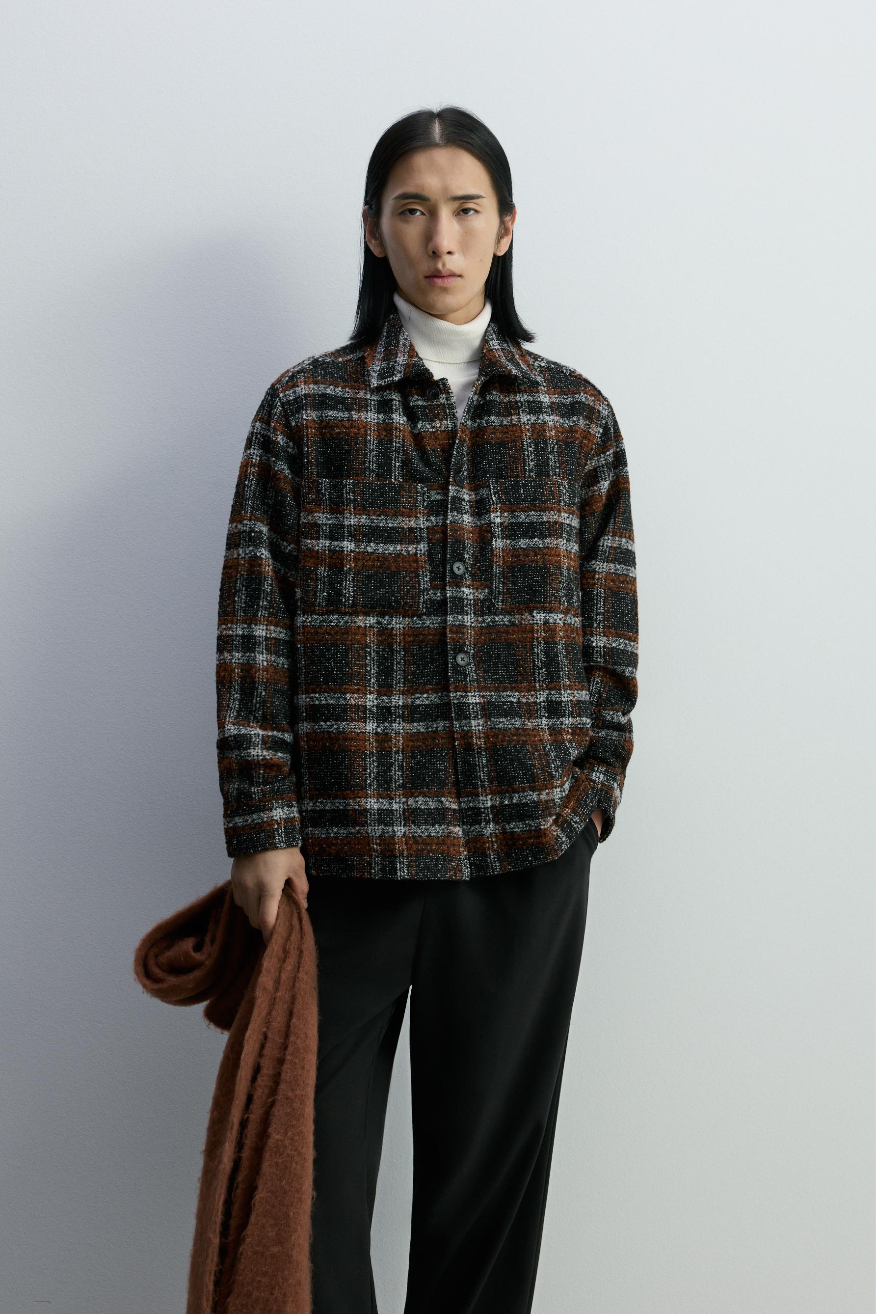 Sobrecamisa cuadros bouclé