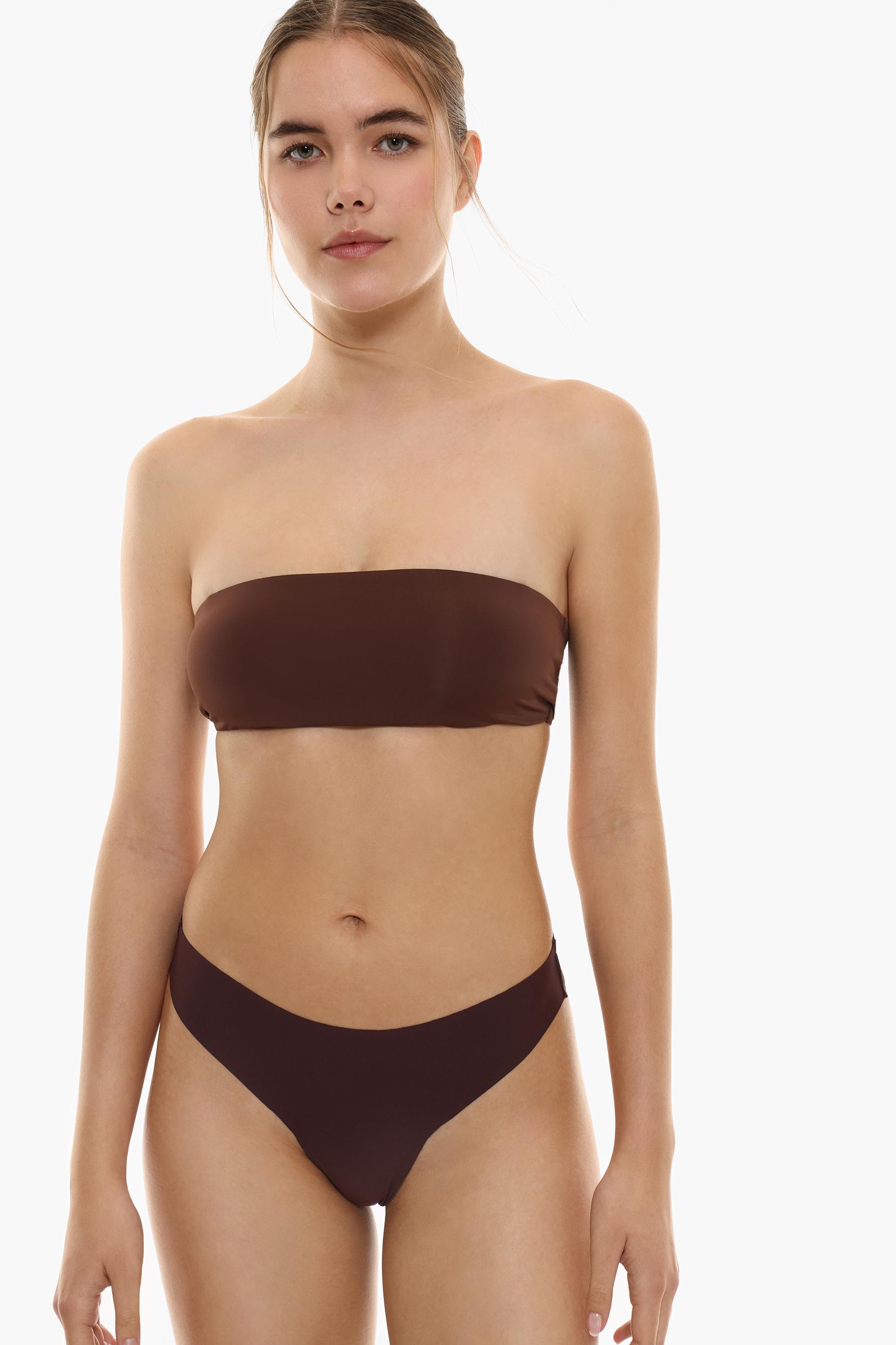 3-Pack of microfibre thongs — DARK BROWN