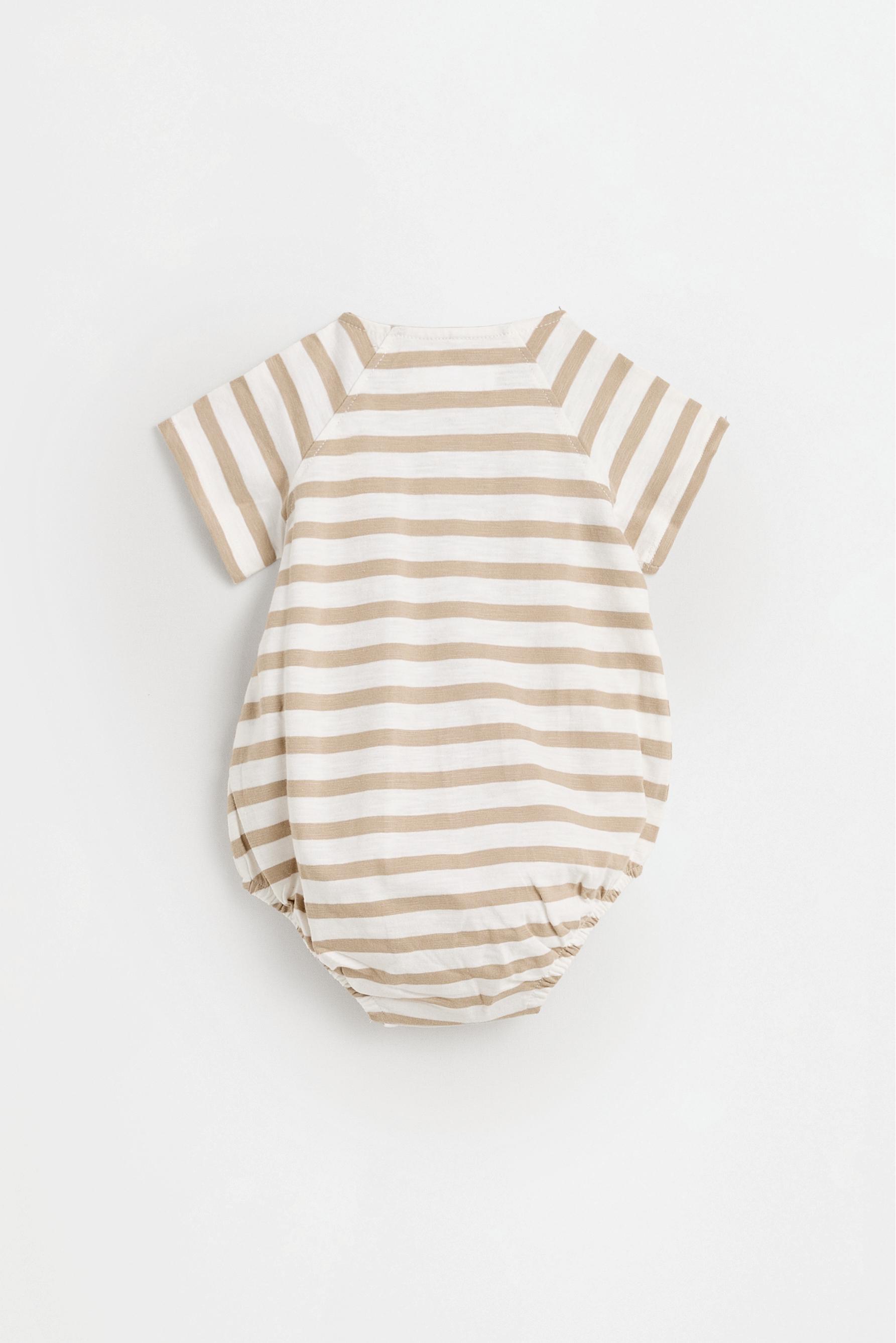 Striped bias cut romper — MINK