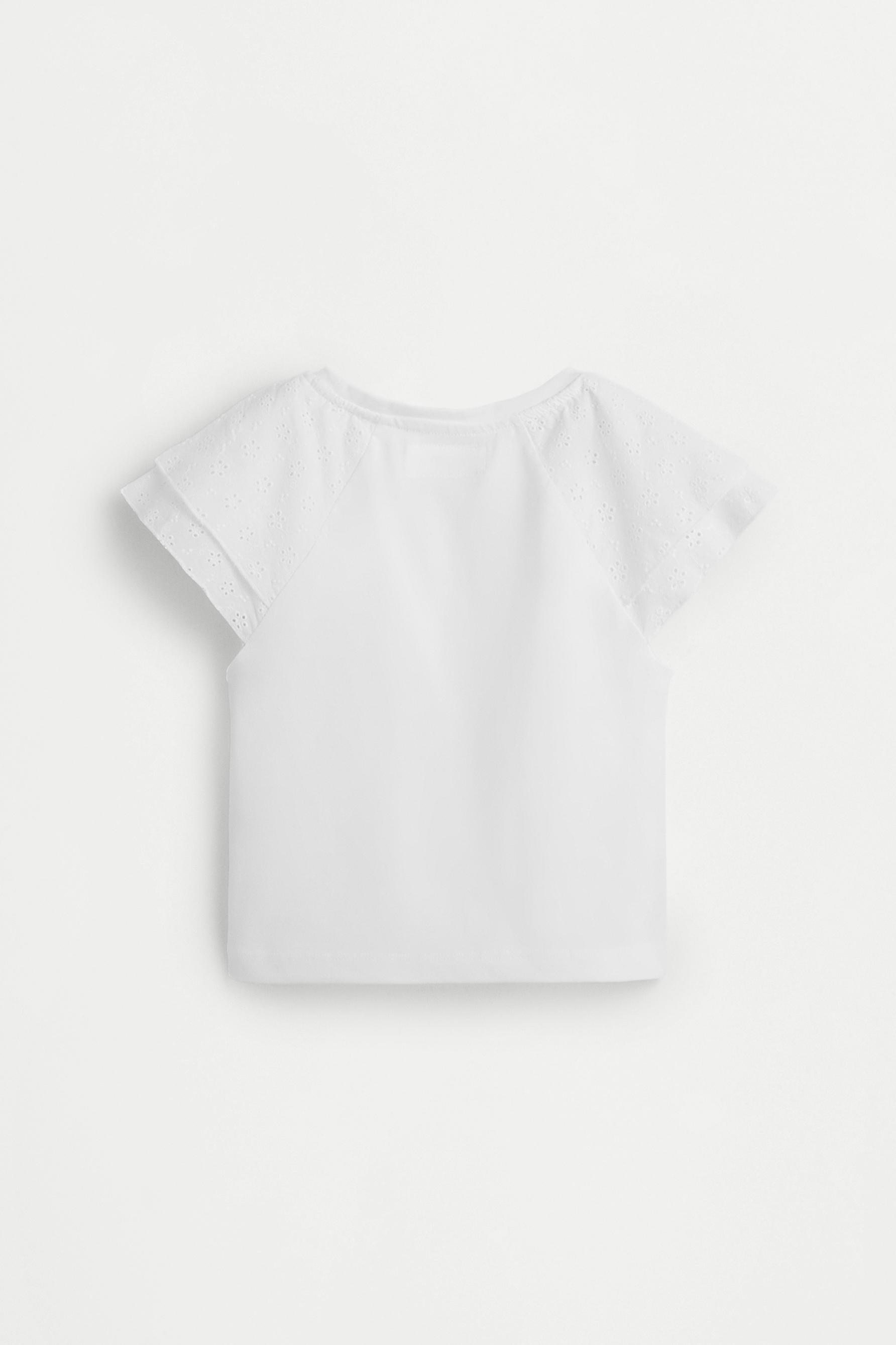 Swiss embroidery t-shirt — OFF WHITE