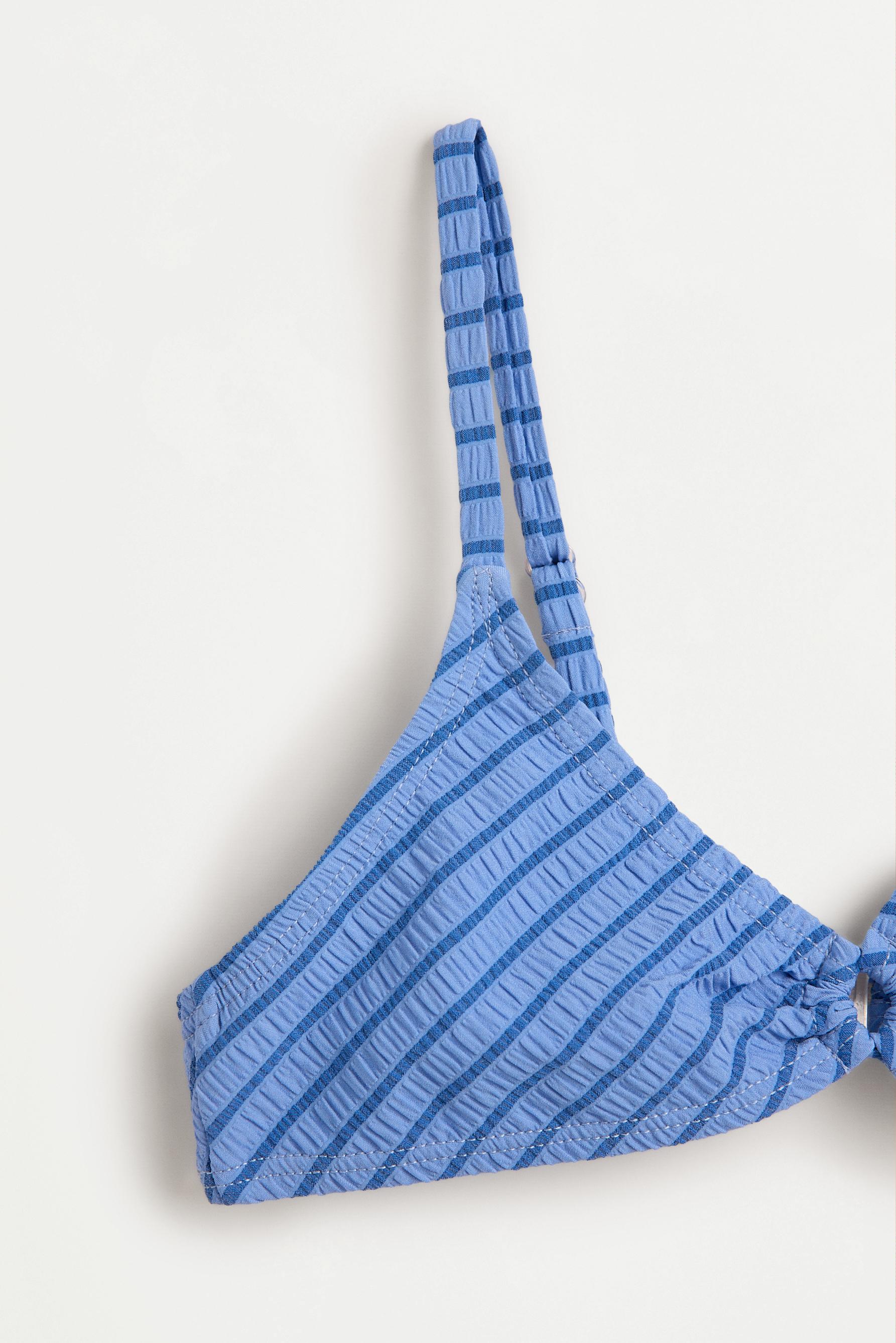Girls' Blue Striped Bikini — BLUE