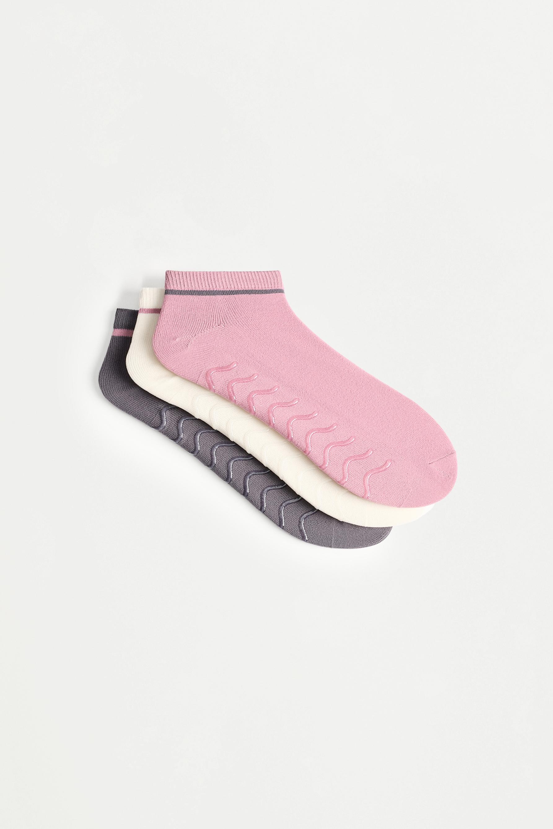 Non-slip sports ankle socks (3-pack) — MAUVE PINK