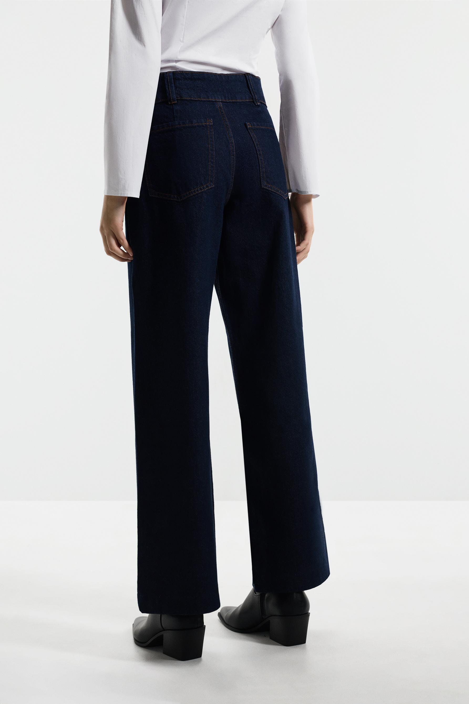 Wide-leg jeans with pockets — NAVY