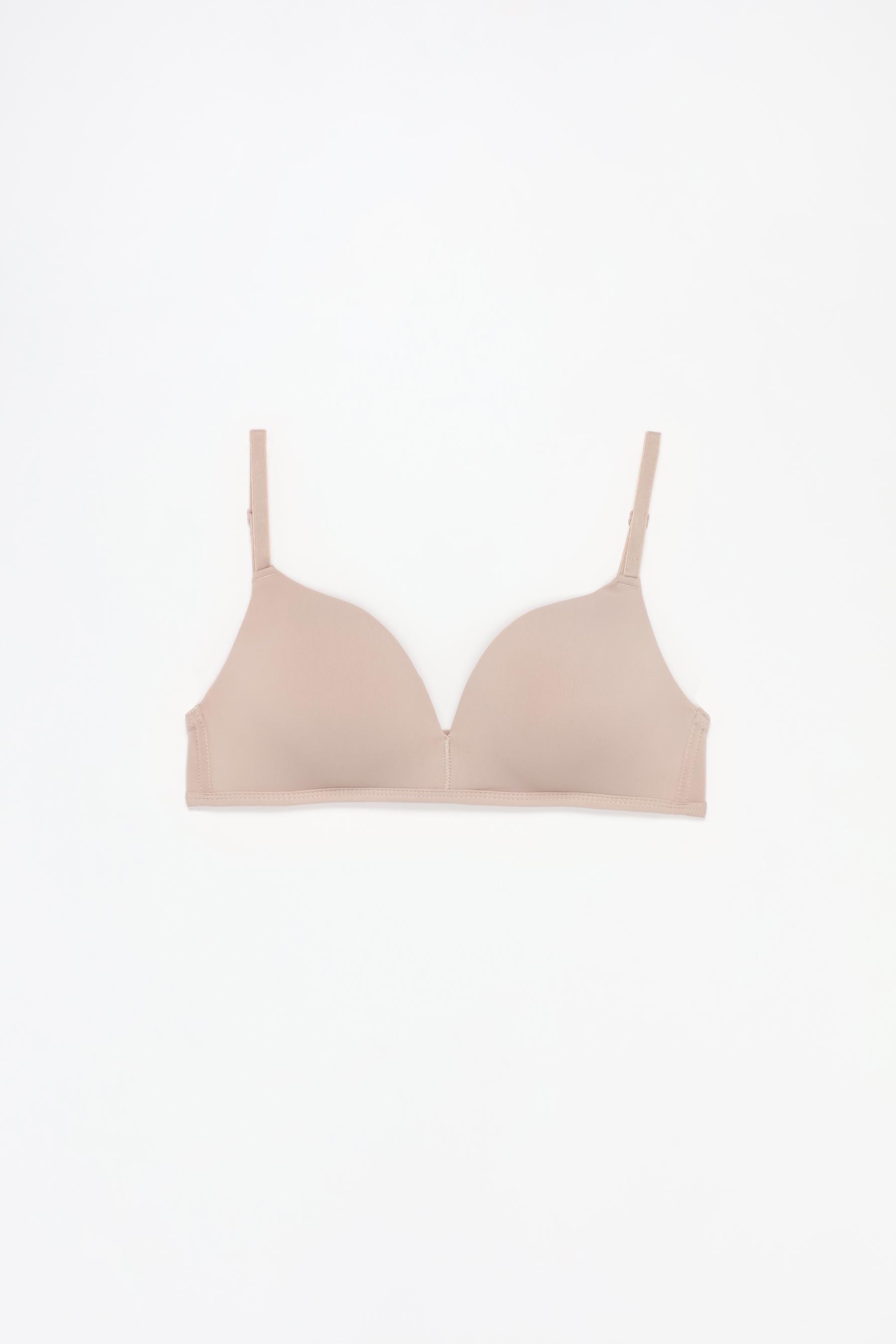 Microfibre classic pre-shaped bra — BROWN