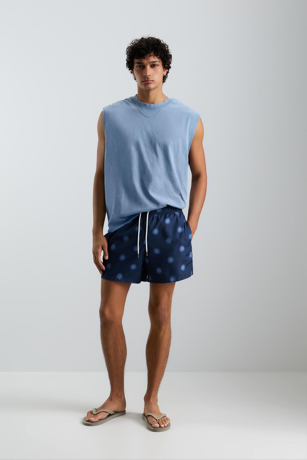 Regular fit printed swimming trunks