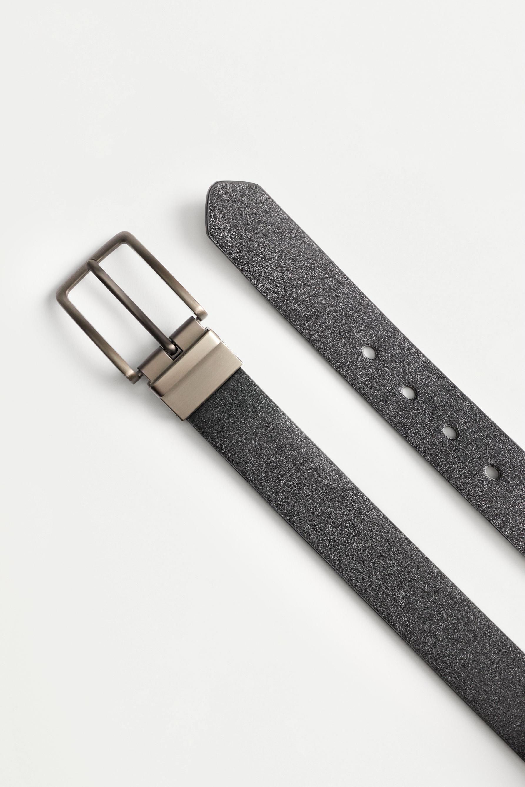 Reversible belt — BLACK/SILVER