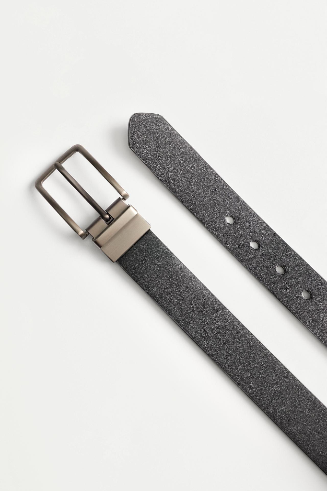 Reversible belt — BLACK/SILVER