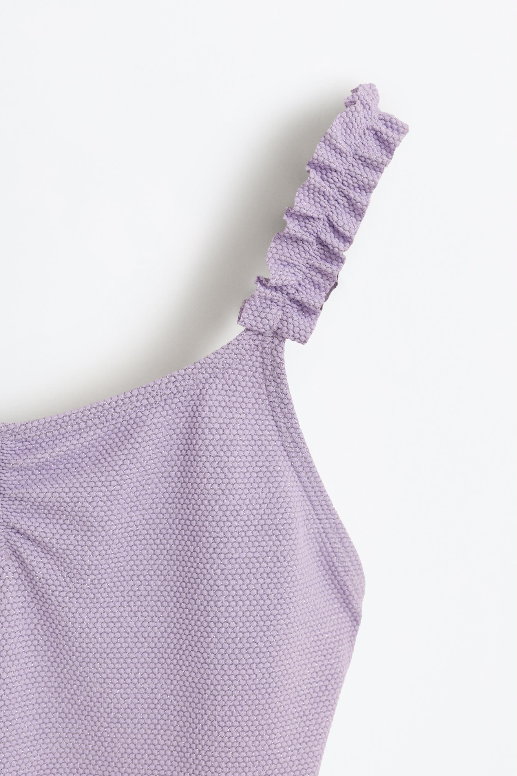Shiny textured swimsuit — MAUVE