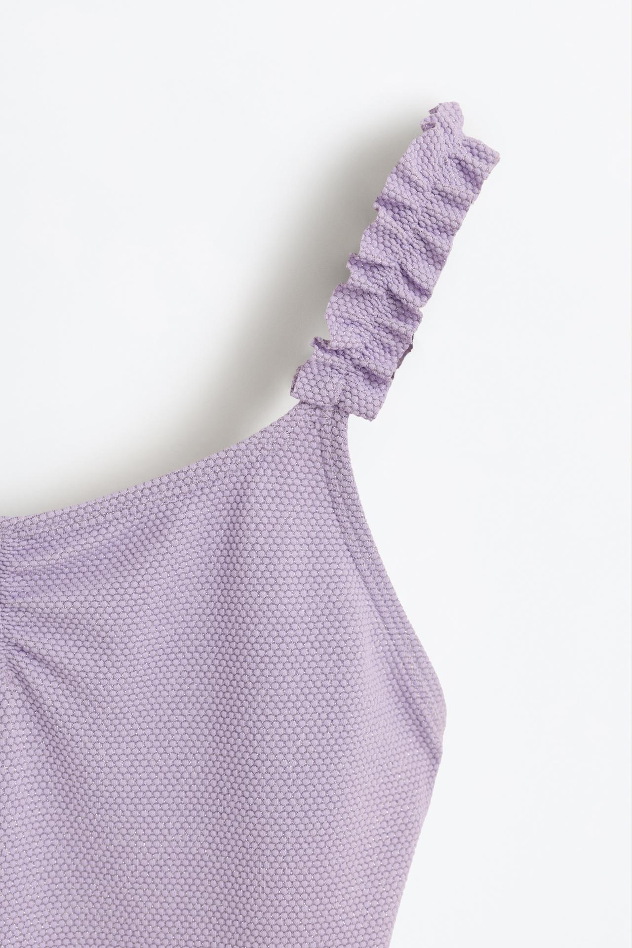 Shiny textured swimsuit — MAUVE