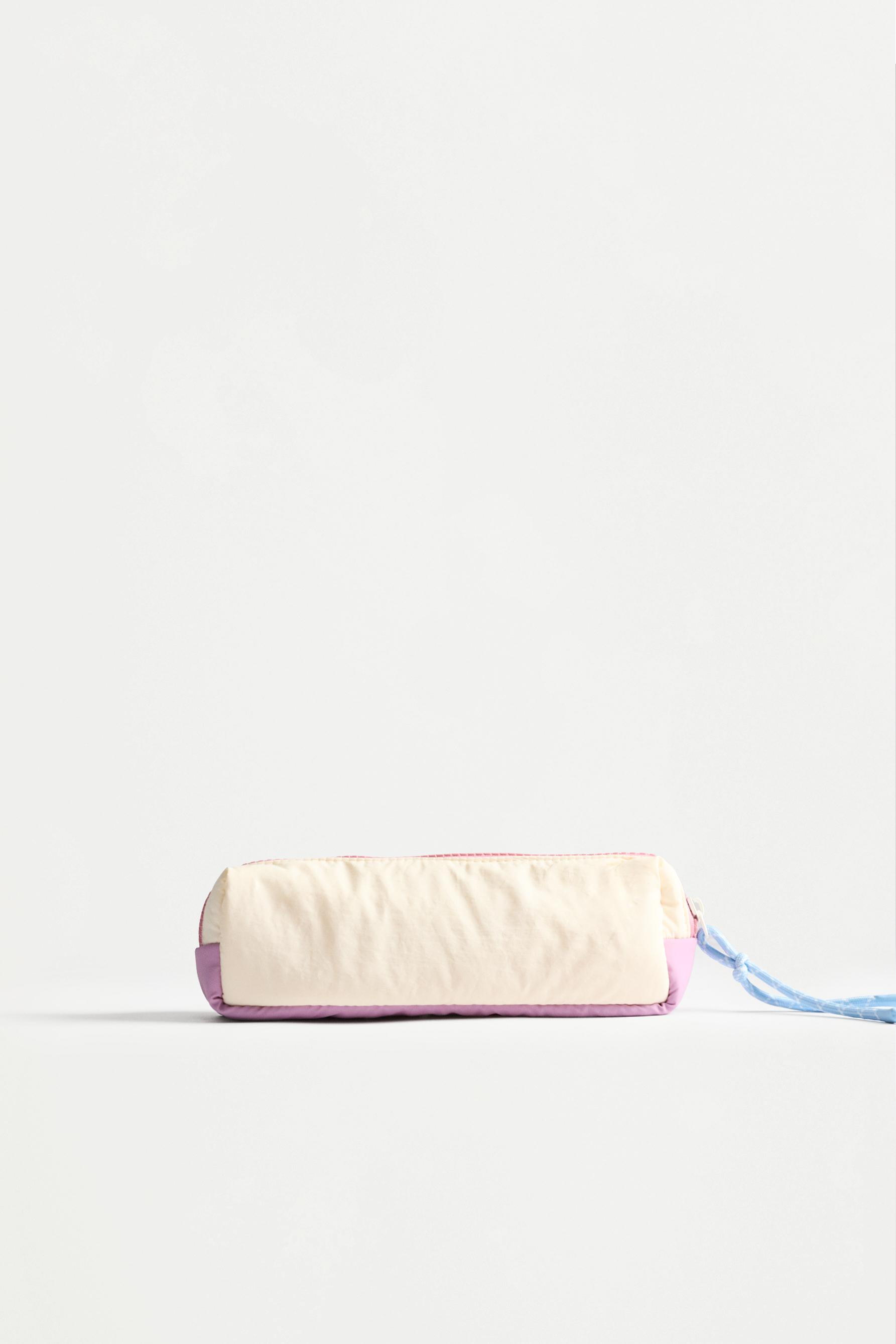 Padded color-block pencil case — PASTEL PINK