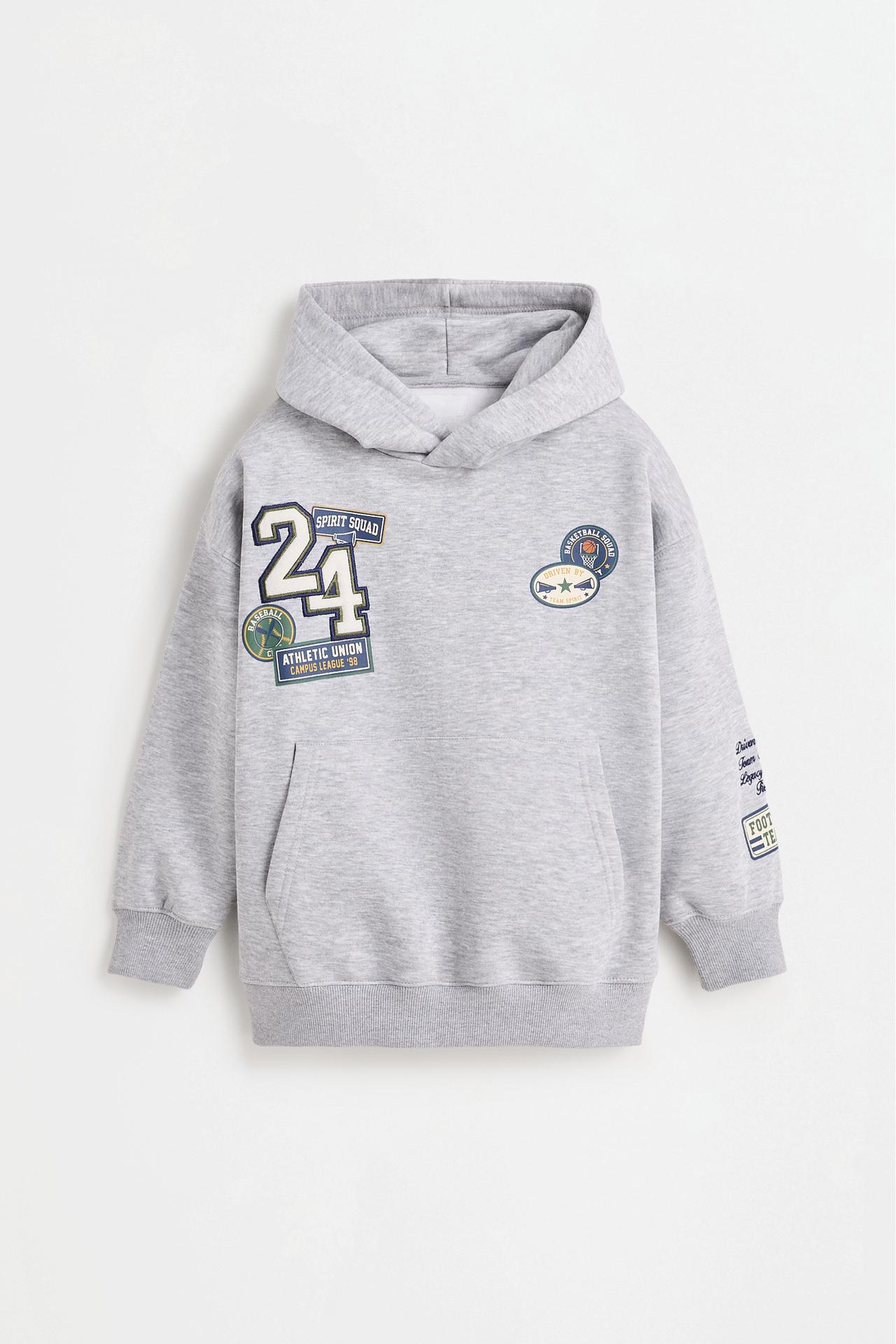 Patch sweatshirt — GREY MARL