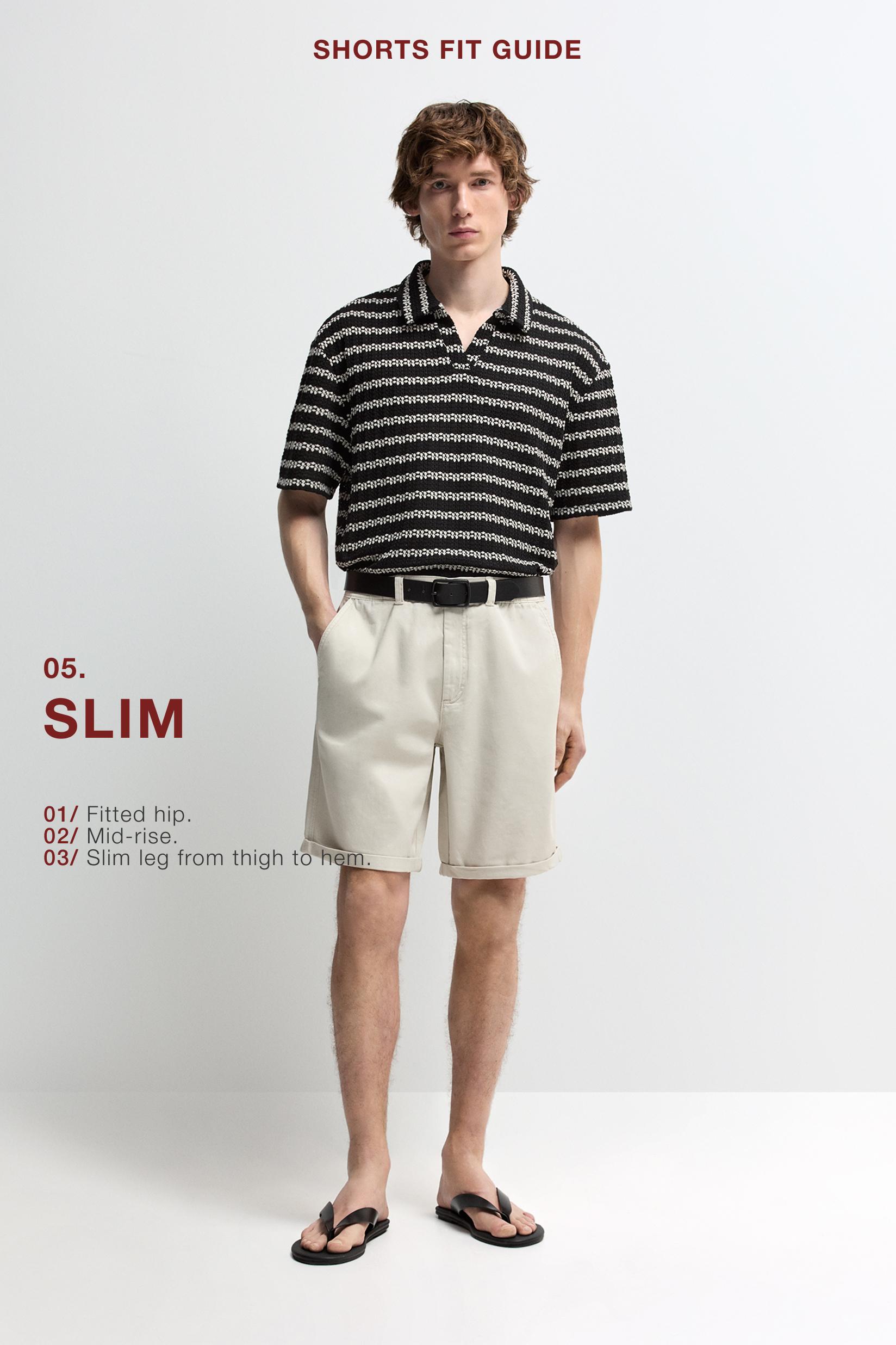 Slim fit Bermuda shorts — ECRU