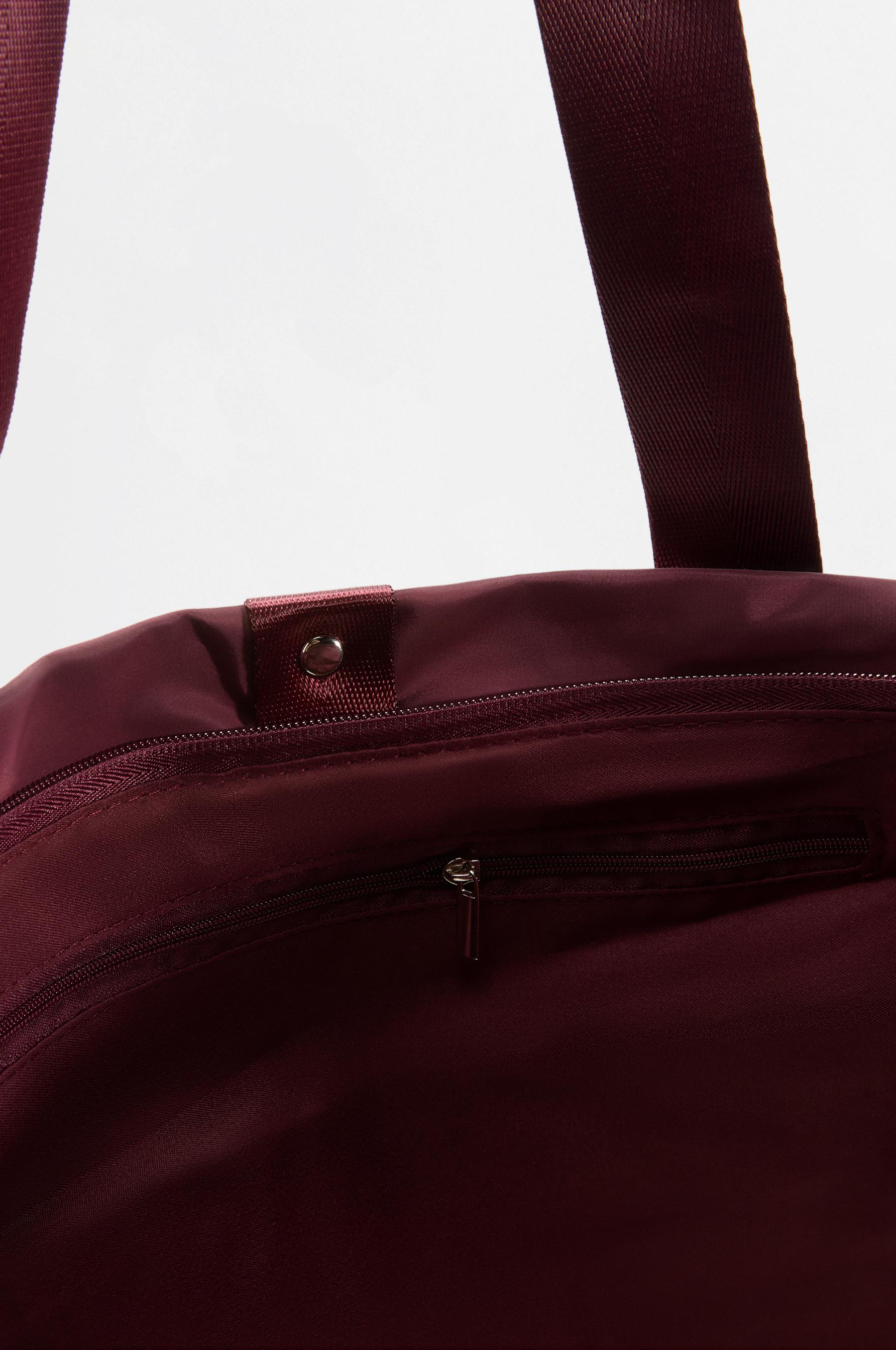 Nylon shopper bag — BURGUNDY