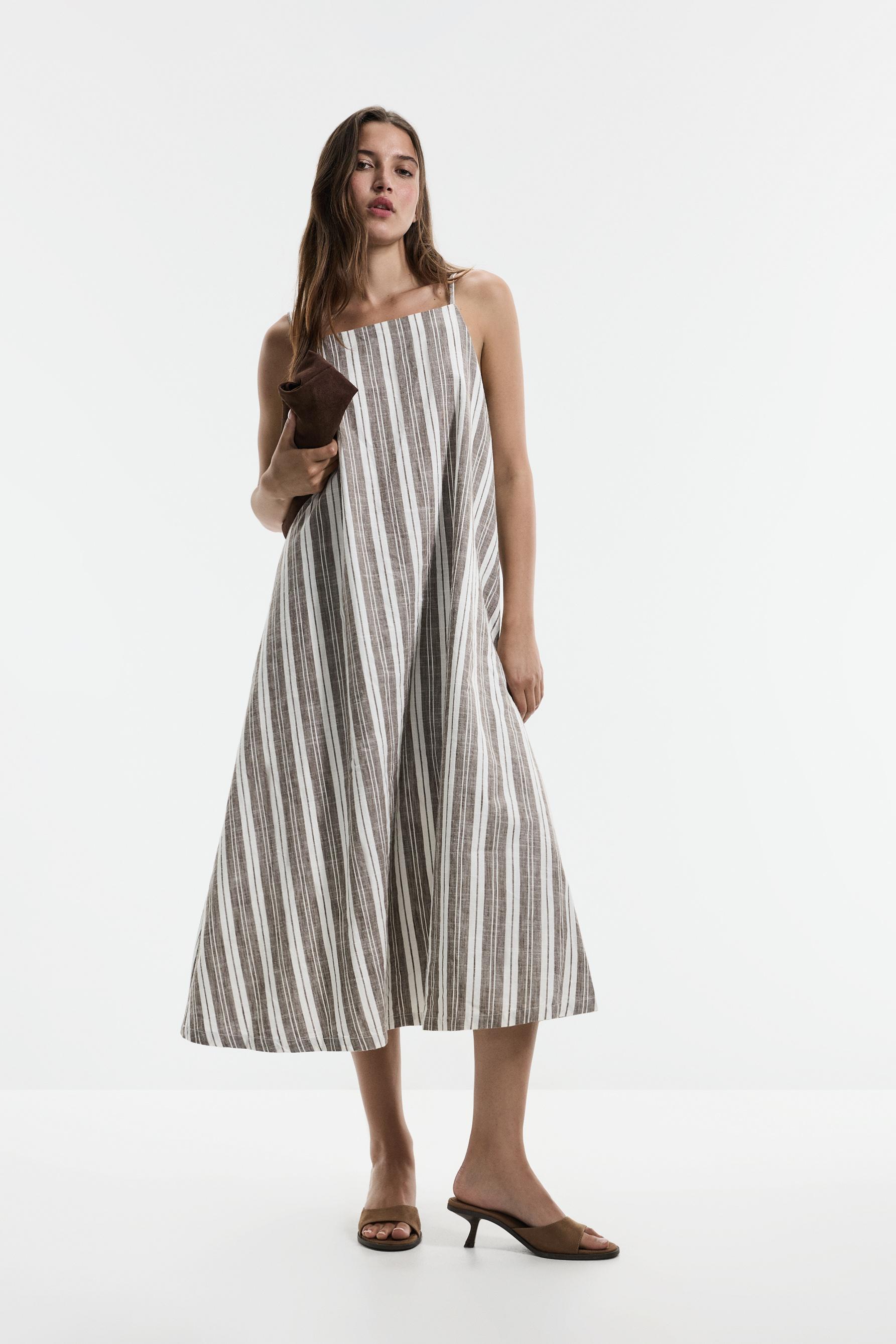 Lightweight denim dress — STRIPED