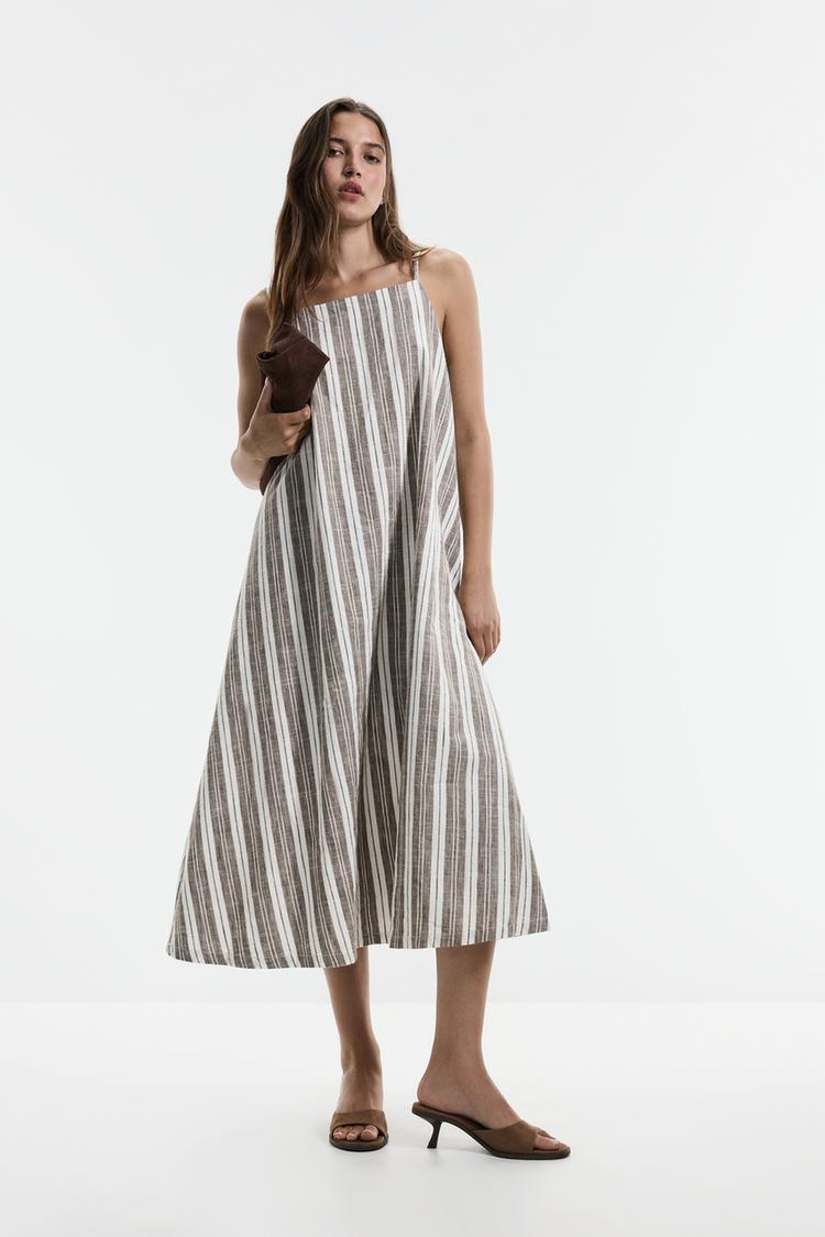 Lightweight denim dress — STRIPED