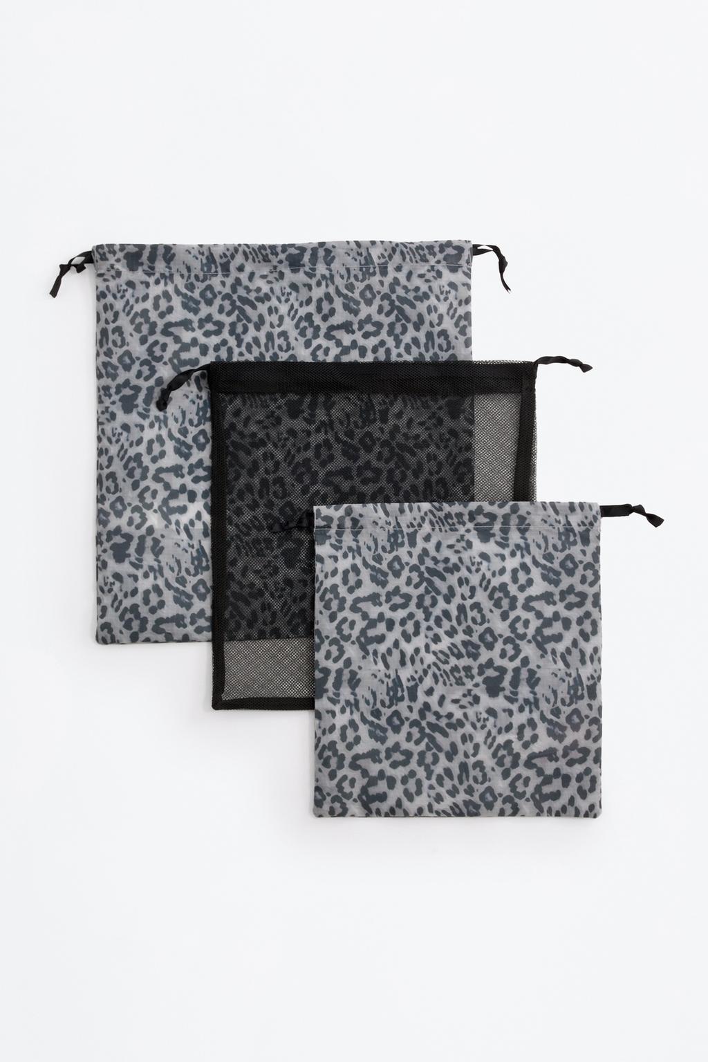 Set 3 bolsitas ajustables animal print