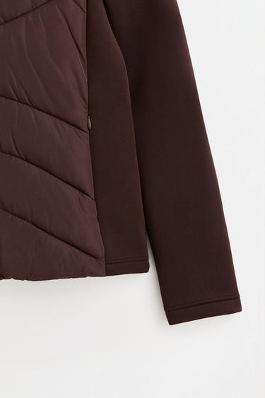 Combined quilted jacket — CHOCOLATE 7