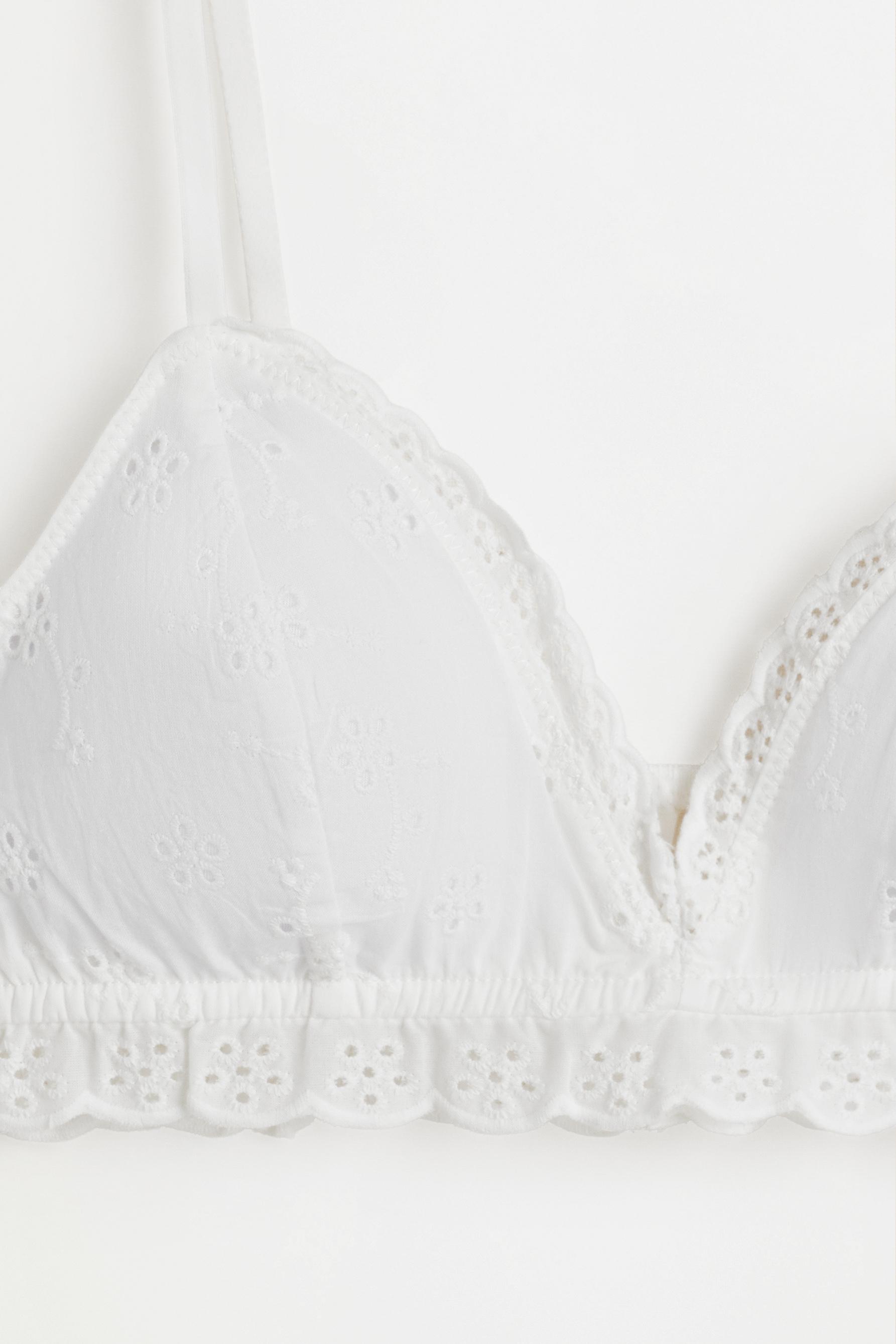 Swiss embroidery bralette — WHITE
