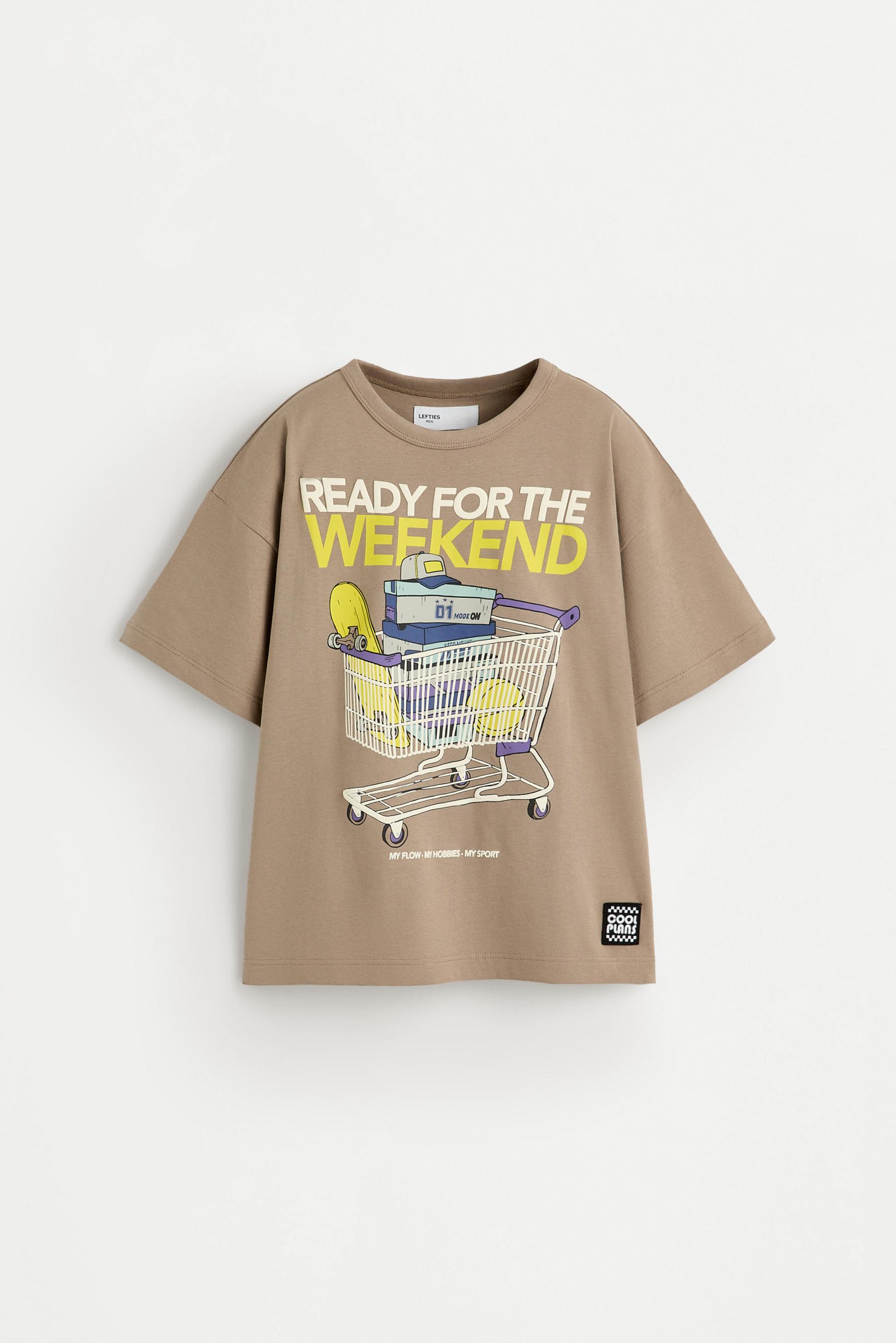 Raised text print T-shirt — GREY