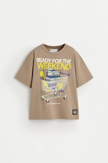 Raised text print T-shirt — STONE 1