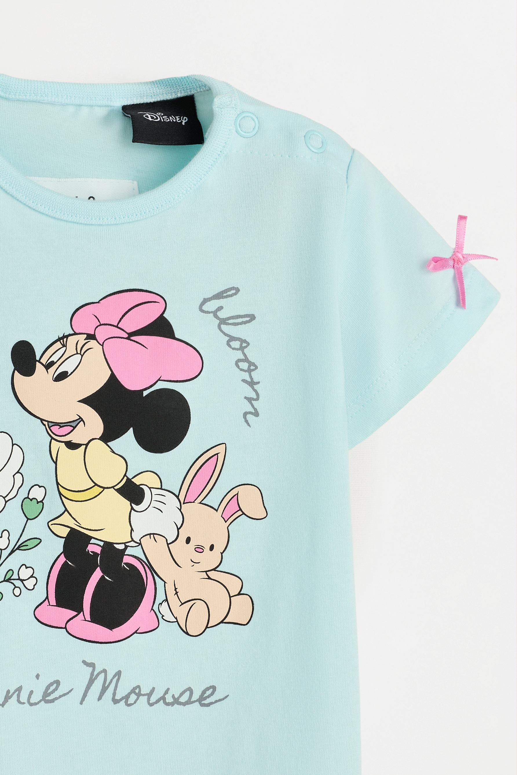 Pack of 2 Minnie Mouse ©Disney short sleepsuits — SKY BLUE (alternate view)