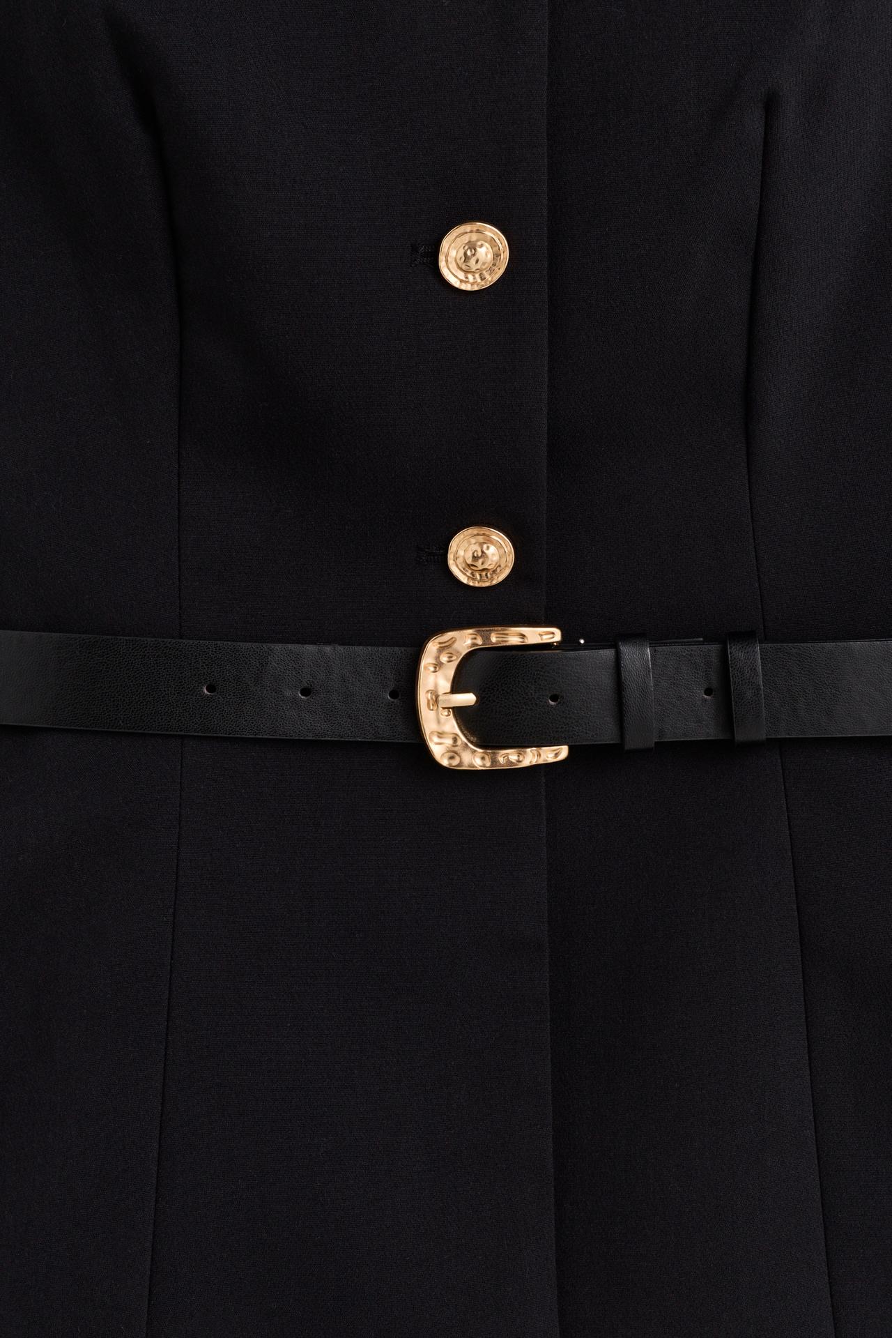 Long buttoned waistcoat — BLACK