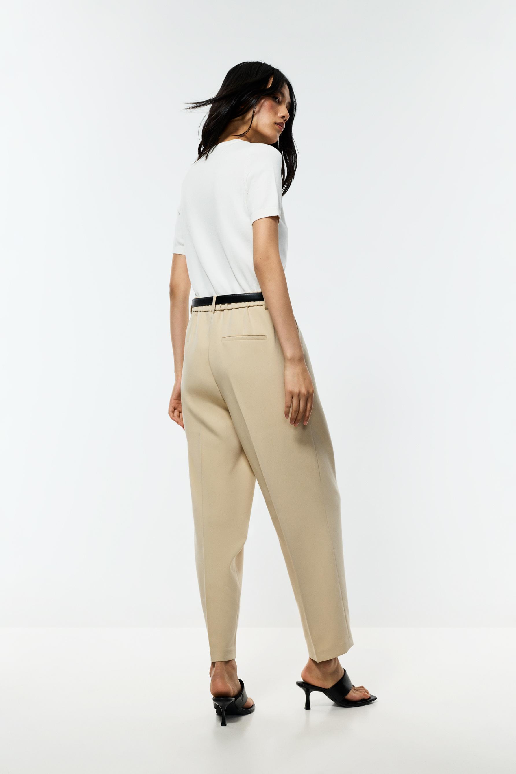 Carrot fit dress trousers — LIGHT CAMEL