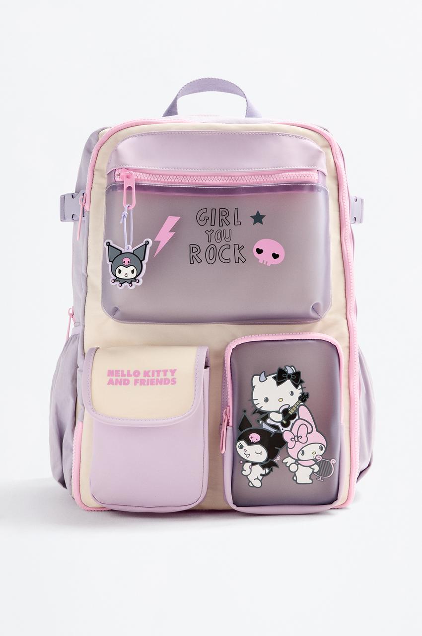 Mochila escolar multi bolsillos Kuromi Hello Kitty ©SANRIO