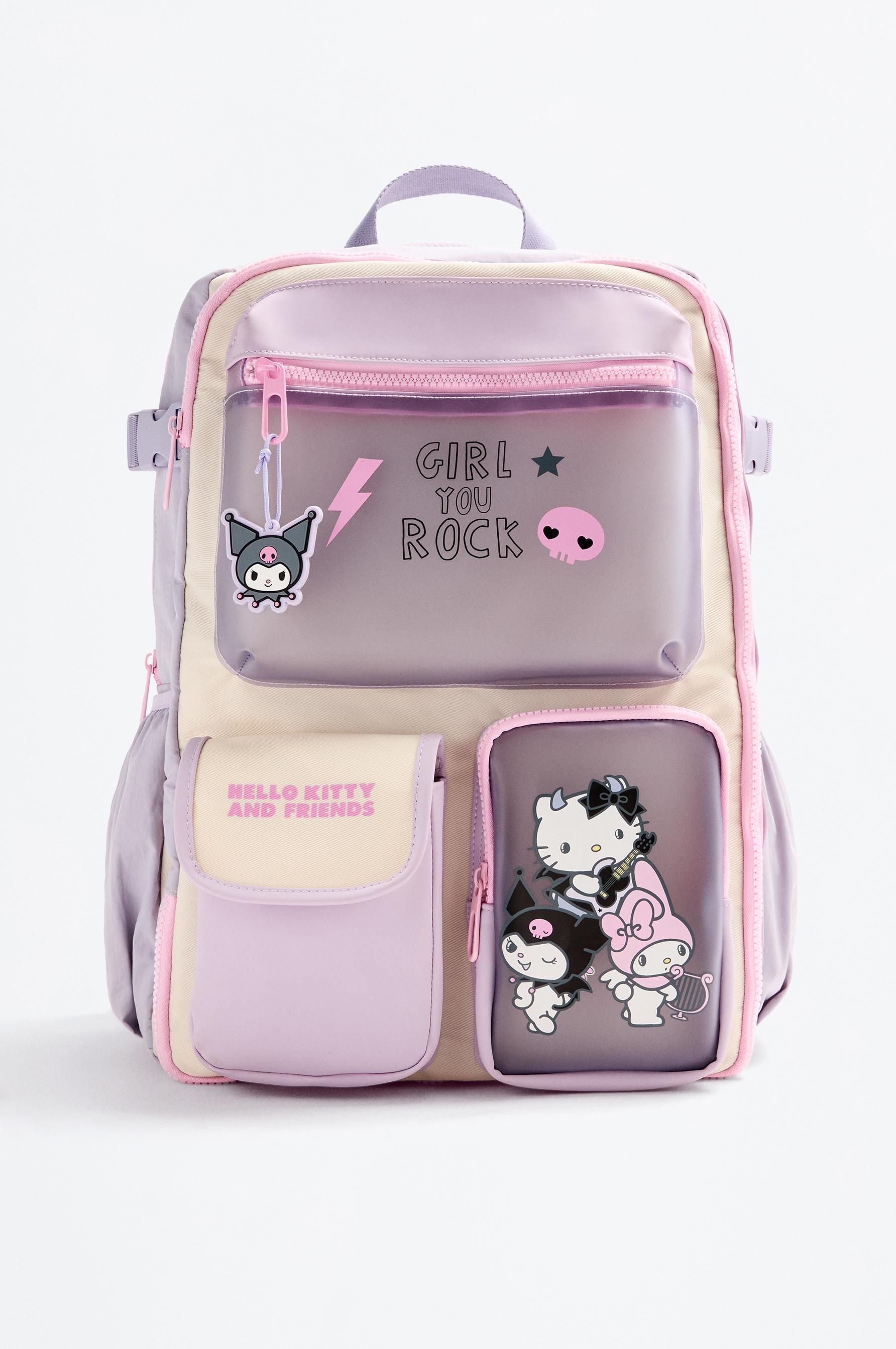 Mochila escolar multi bolsillos Kuromi Hello Kitty ©SANRIO