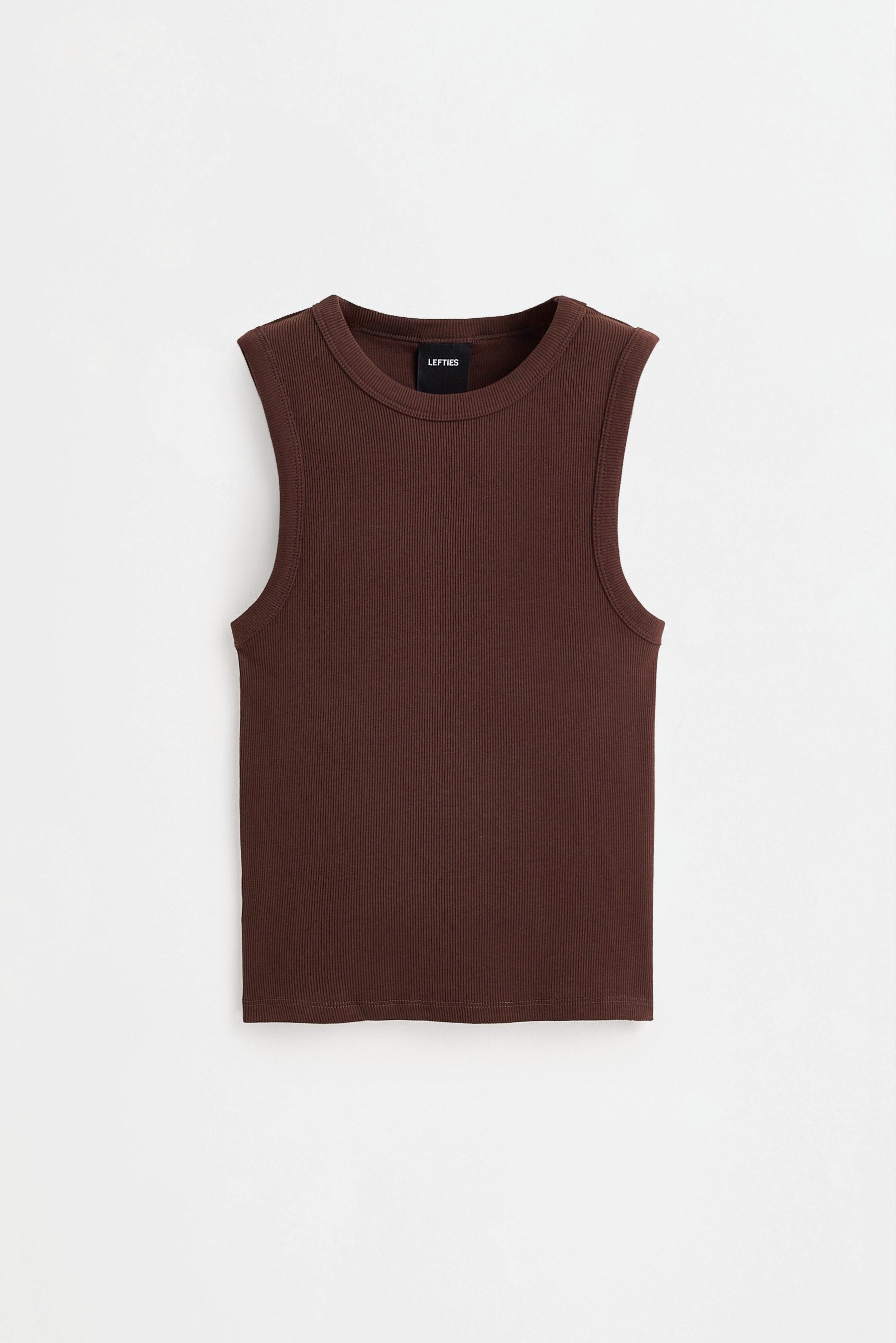 Ribbed racerback top — CHOCOLATE