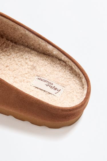 Faux suede home clogs — LEATHER 4