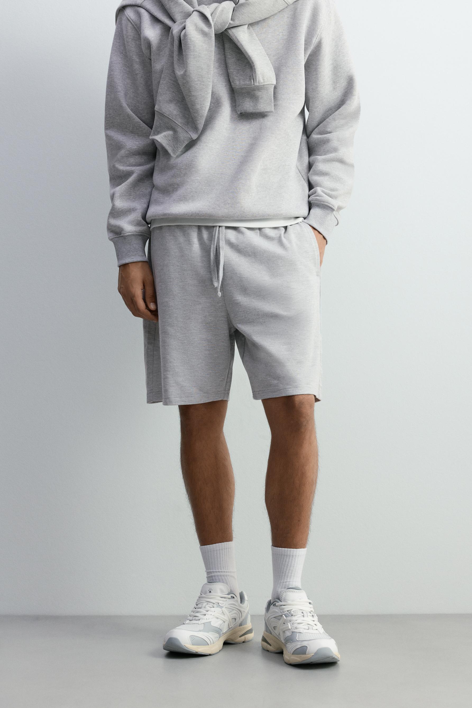 Basic tracksuit Bermuda shorts — GREY MARL