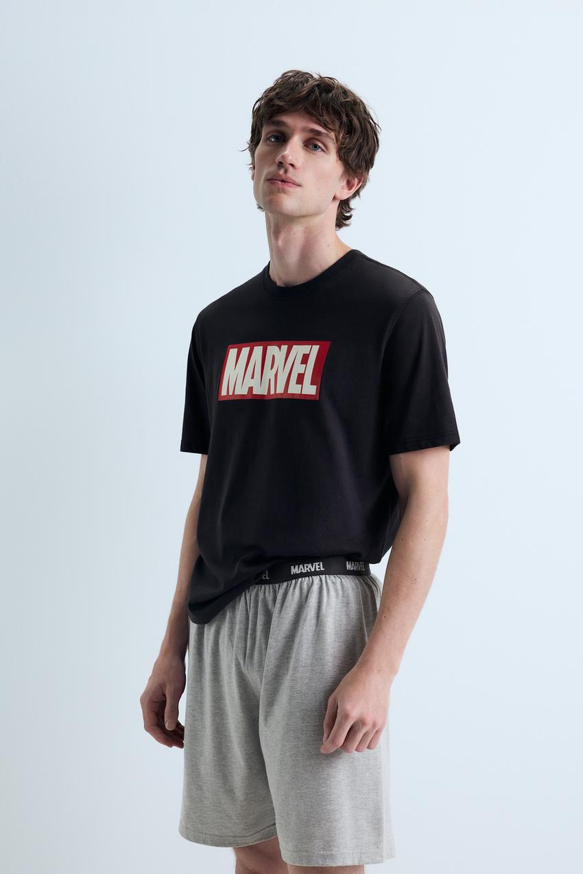 Pijam Hombre Pijama Verano Hombre Pijama Corto Marvel Avengers