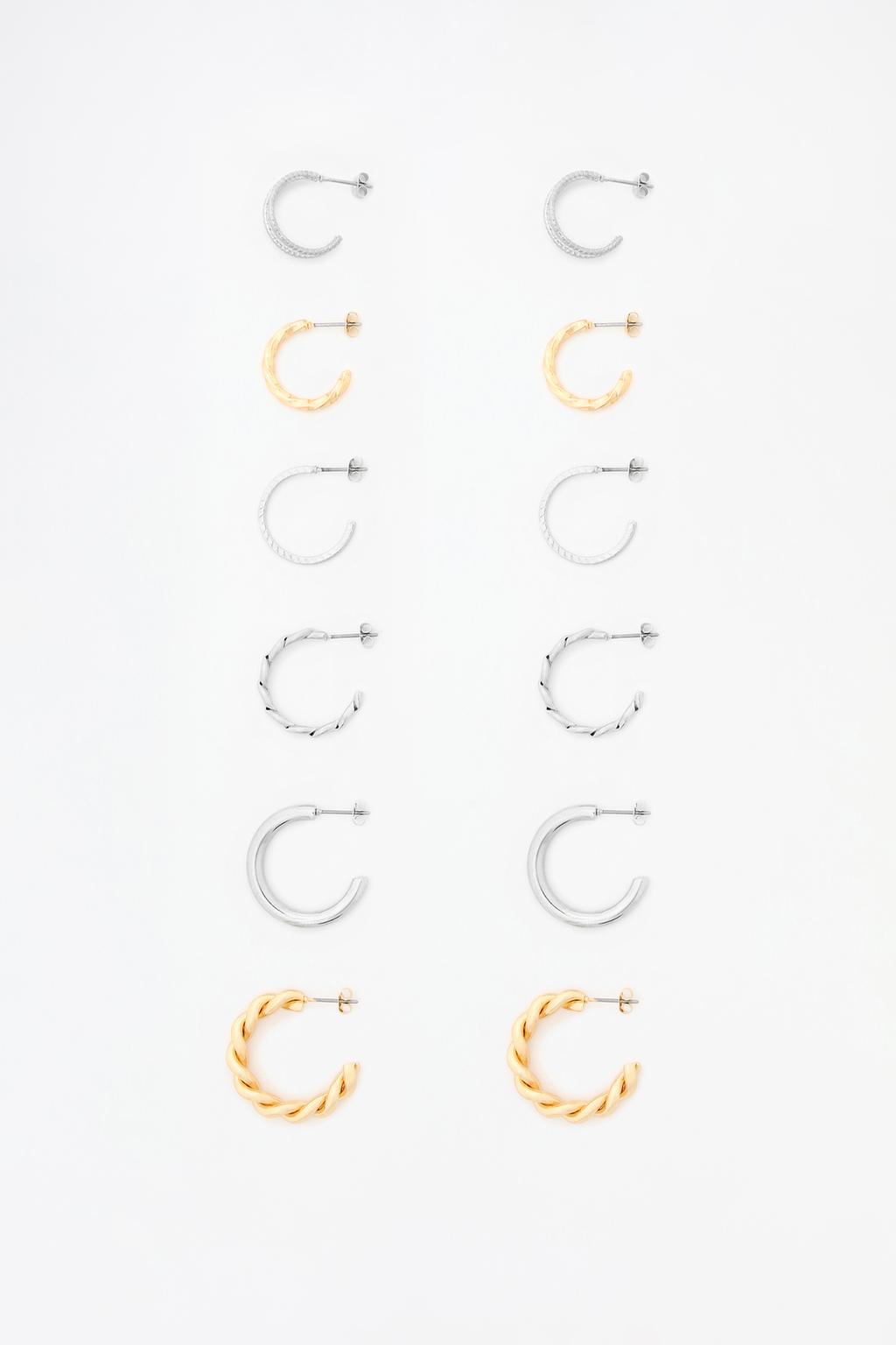 6-pack of hoop earrings